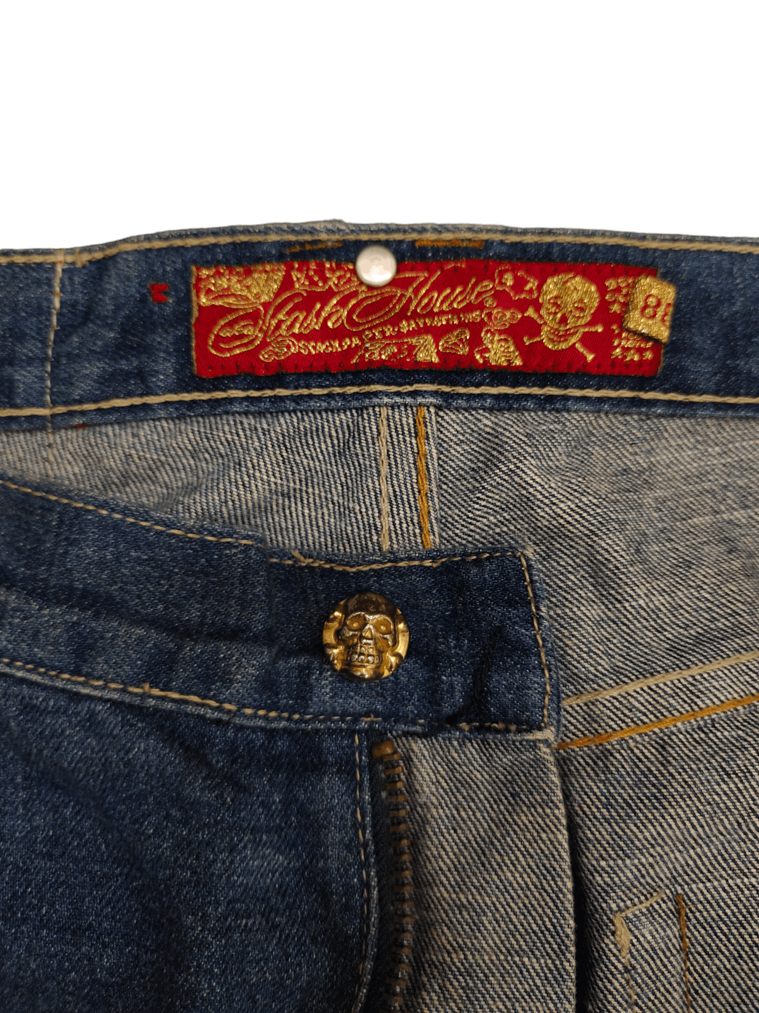 Kapital Stash House Skull Dollar Patch Denim Wide Leg Baggy Jeans Size US 37 - 17 Thumbnail