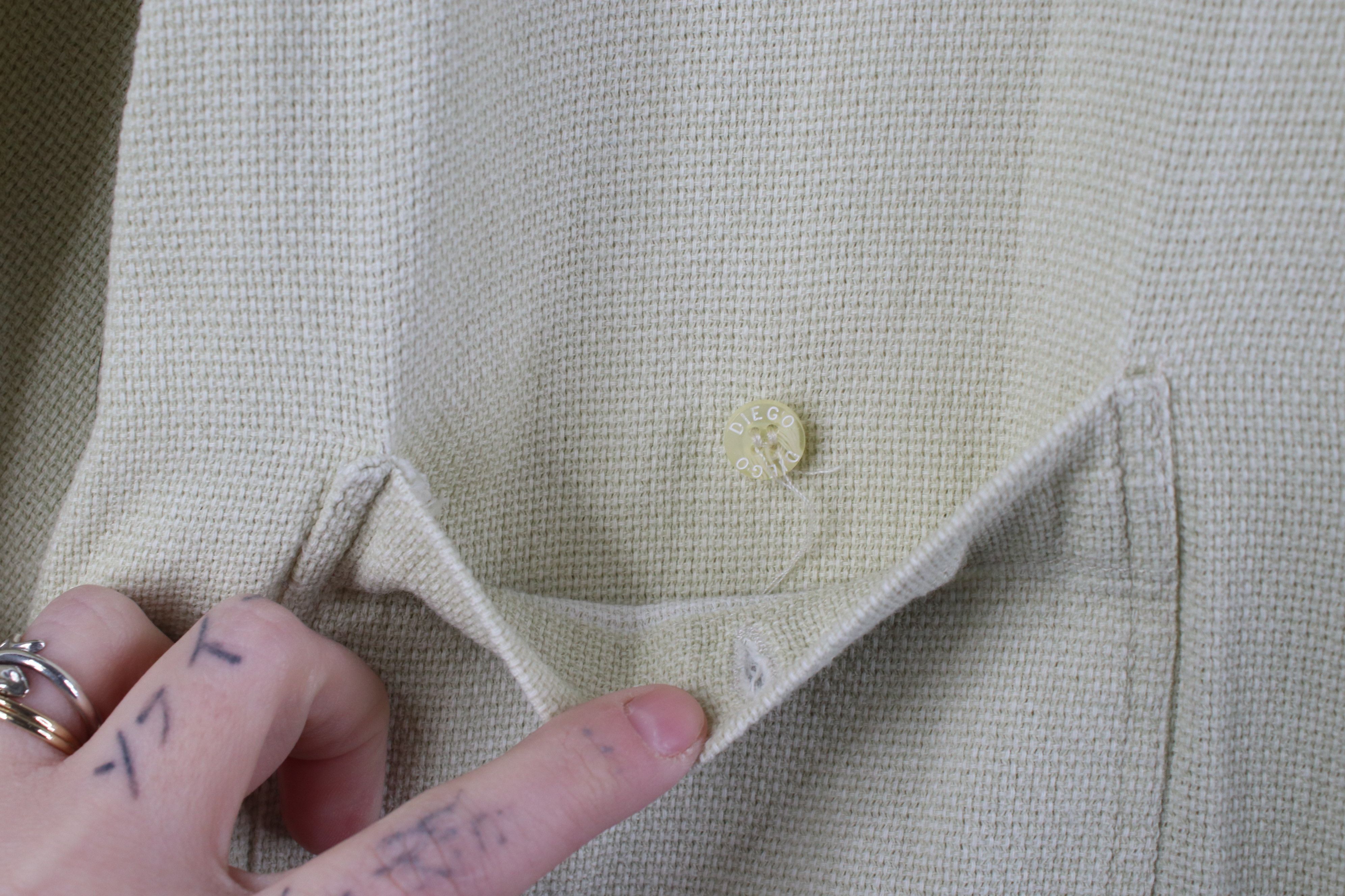 Vintage Vintage 90s Streetwear Weave Short Sleeve Button Shirt Beige Size US XL / EU 56 / 4 - 5 Thumbnail