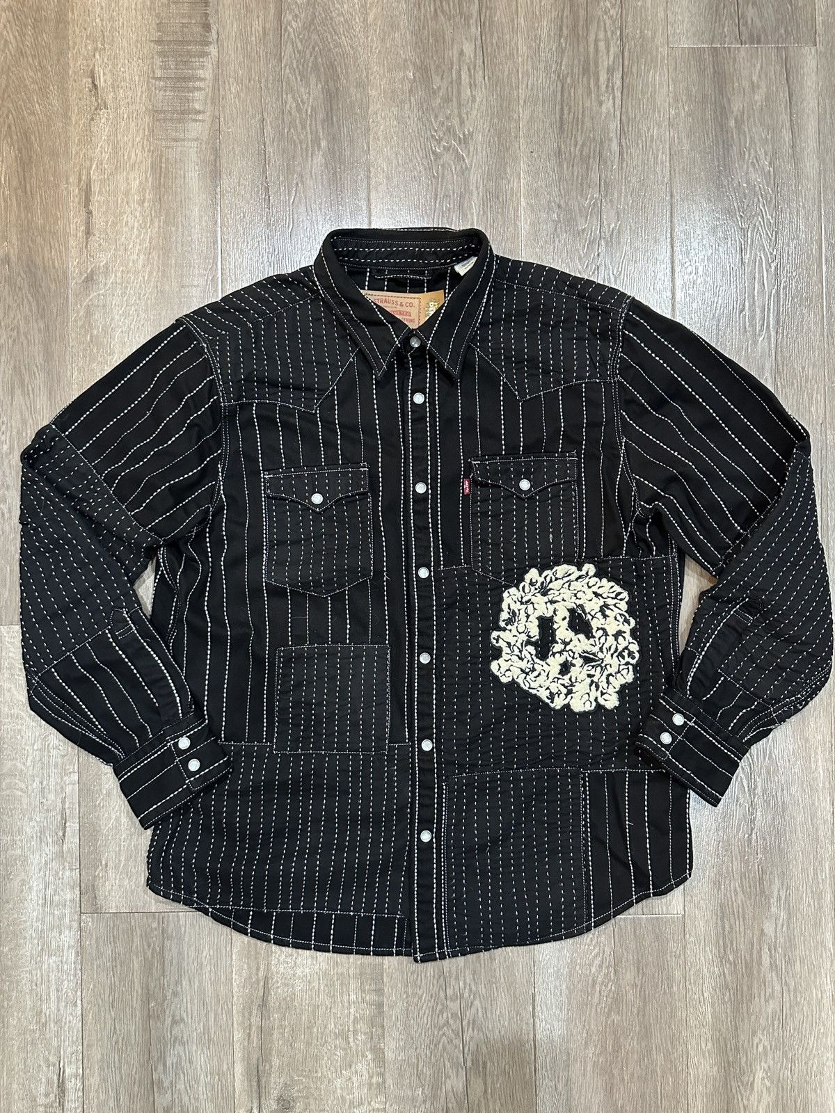 DENIM TEARS Denim Tears Peace Patchwork Western Shirt - XL | Grailed