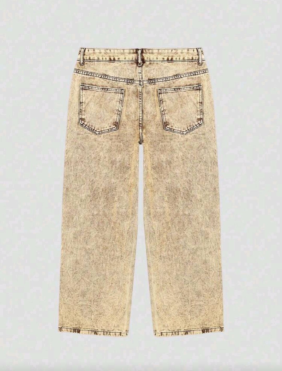 Japanese Brand Grunge goth y2k straight loose KHAKI jeans Size US 37 - 5 Thumbnail