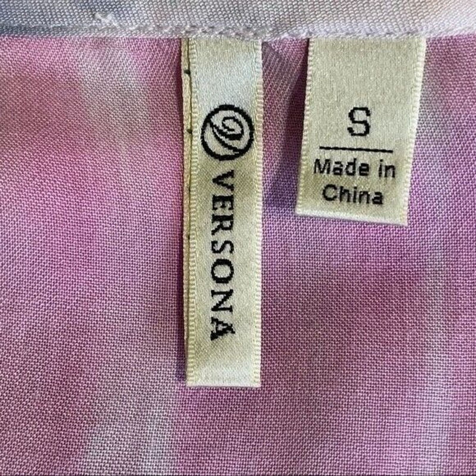 Other Versona Asymmetrical Tie-Dye Pink/Blue V-Neck Top Small Size S / US 4 / IT 40 - 5 Thumbnail
