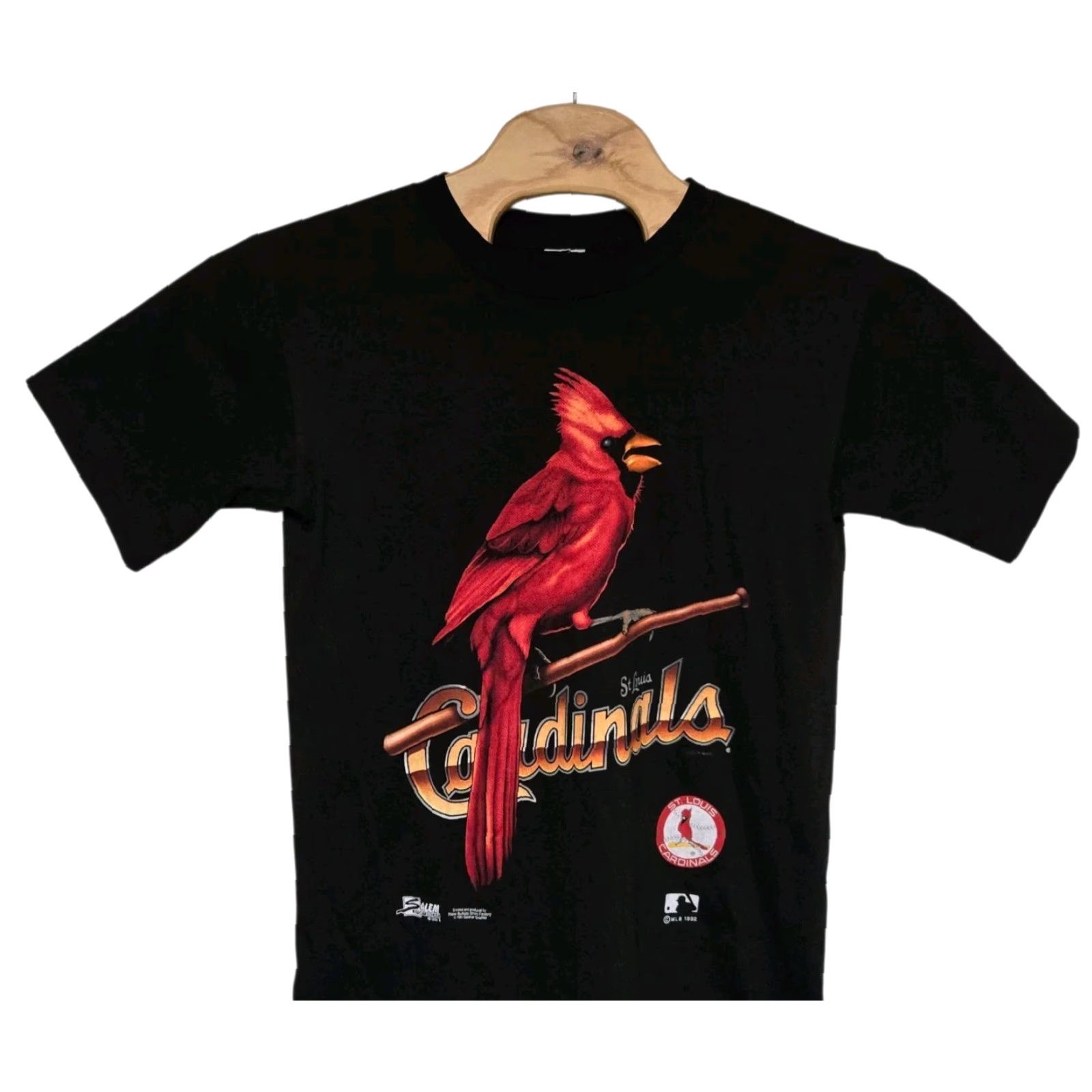 Salem Sportswear VINTAGE Salem Sportswear St. Louis Cardinals Short Sleeve Shirt Mens M Black Cotton 1990s 90s Sports Graphic Print Cardboard? Size US M / EU 48-50 / 2 - 2 Thumbnail
