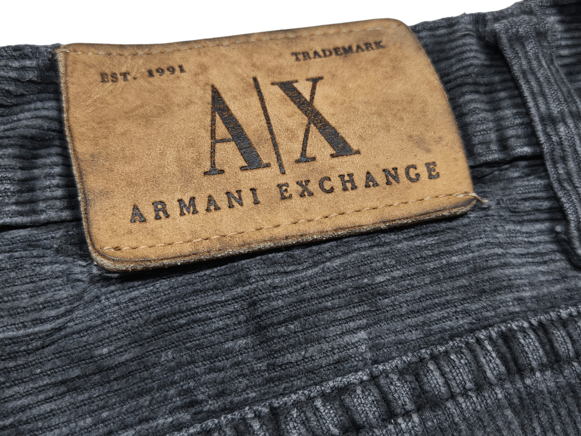 Armani Exchange Vintage 00s Y2K AX Armani Exchange Baggy Corduroy Brass Logo Size US 32 / EU 48 - 4 Thumbnail