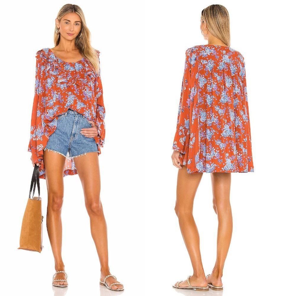 Free People NWT New $108 Free People Lorretta Floral Viscose Tunic Size Size S / US 4 / IT 40 - 1 Thumbnail
