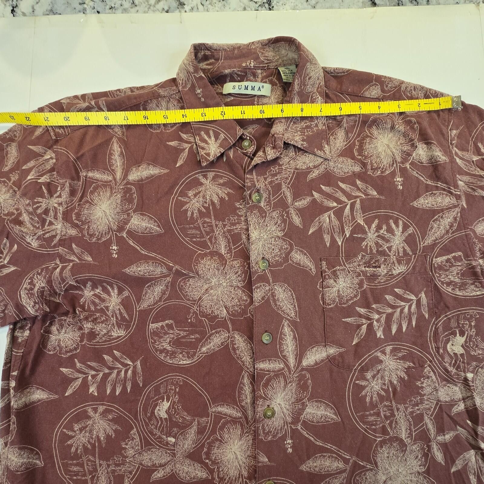 Summit Clothing Vintage Summa SILK Hawaiian Shirt Men's Size XL Red Floral Size US XL / EU 56 / 4 - 7 Thumbnail
