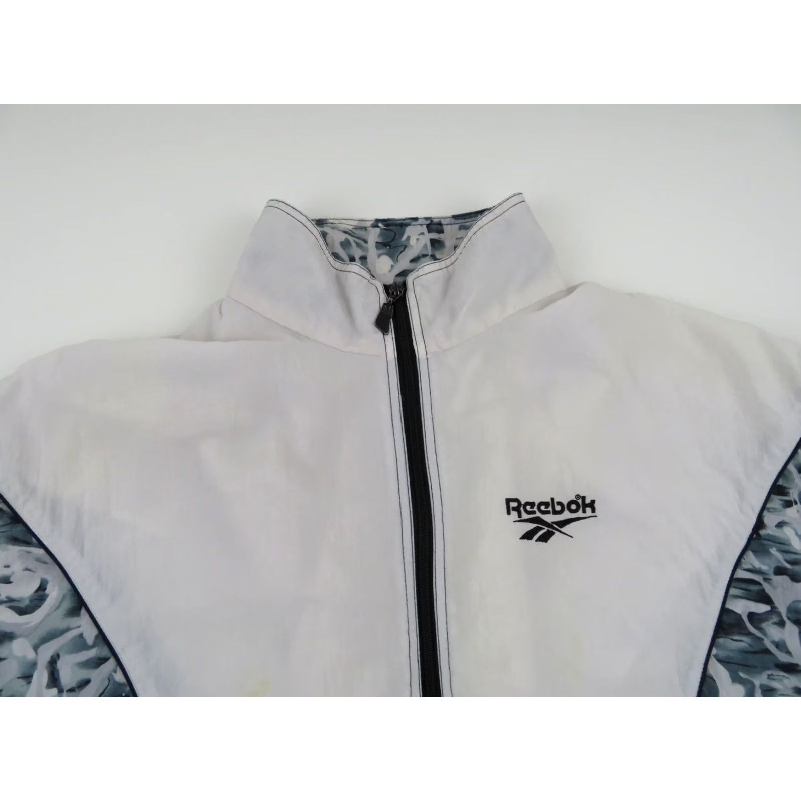 Reebok VINTAGE 90s Reebok Jacket Mens L White Camo Nylon Coat Concrete Running Weathergear Wind-Resistant Size US L / EU 52-54 / 3 - 3 Thumbnail