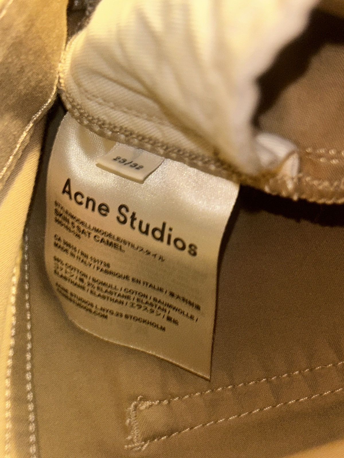 Acne Studios ACNE STUDIOS Mid-rise skinny jeans Beige Size 23W-32L Size 23" - 7 Thumbnail