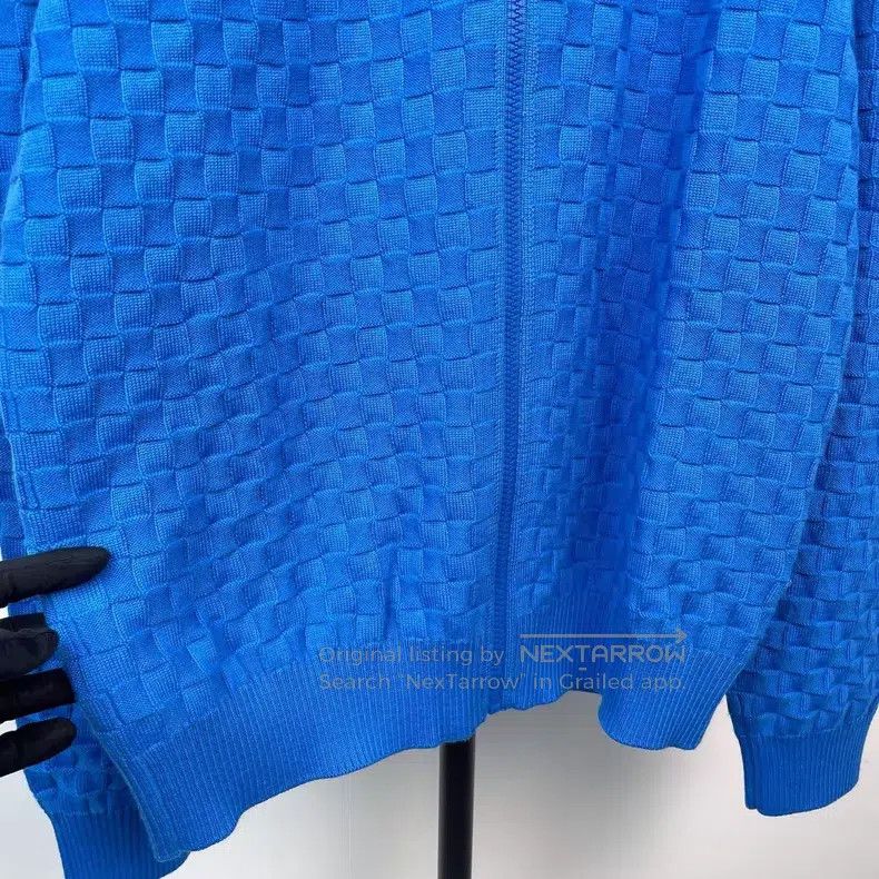 Louis Vuitton Louis Vuitton Sapphire blue checkerboard knit jacket Size US M / EU 48-50 / 2 - 3 Thumbnail