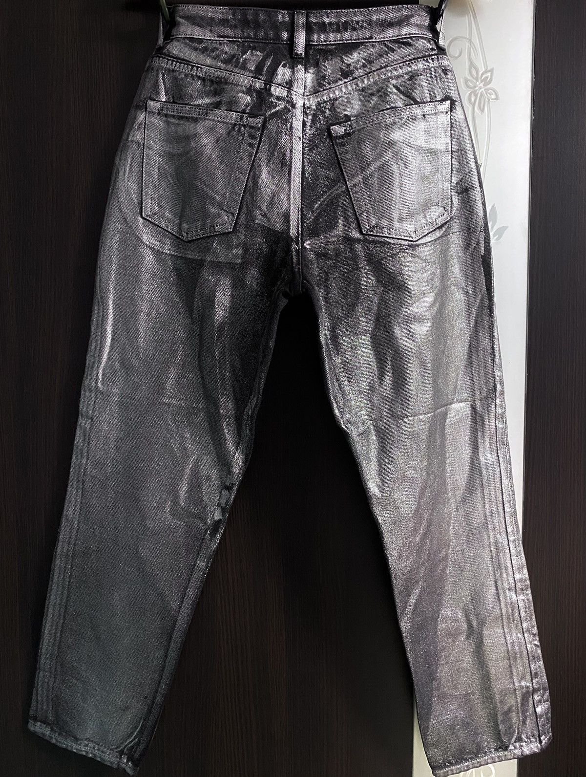 Cheap Monday Margiela Style Silver Painted Archival Jeans Denim Artisanal Size 28" / US 6 / IT 42 - 4 Thumbnail