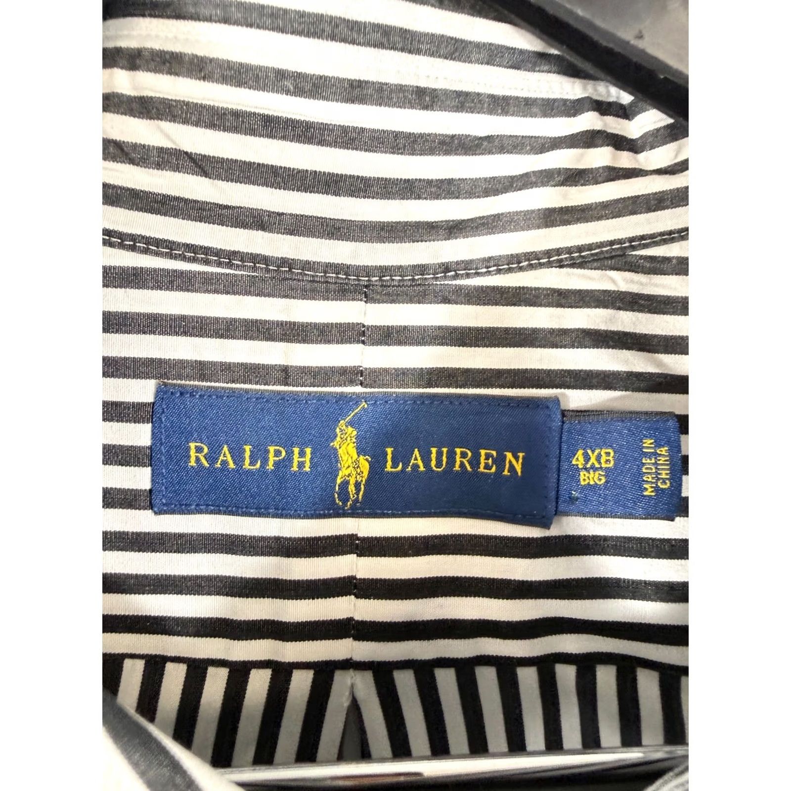 Ralph Lauren Ralph Lauren Shirt Mens 4XB Big Black Striped 3/4 Sleeve Button Down Pony Logo Shirt Size US XXL / EU 58 / 5 - 5 Thumbnail