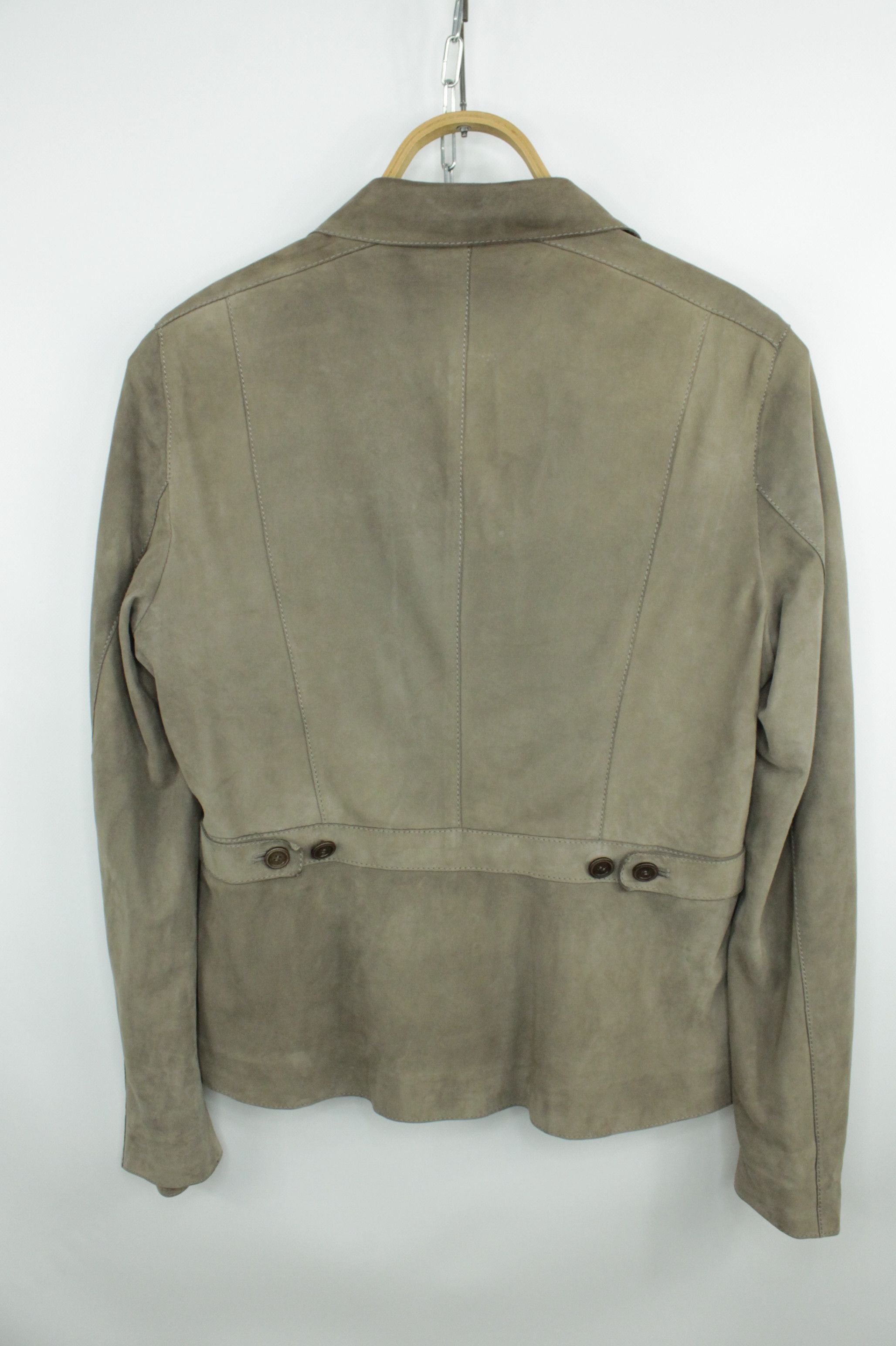 Genuine Leather × Hugo Boss Hugo Boss Gray Suede Leather Women's Jacket Size L / US 10 / IT 46 - 5 Thumbnail