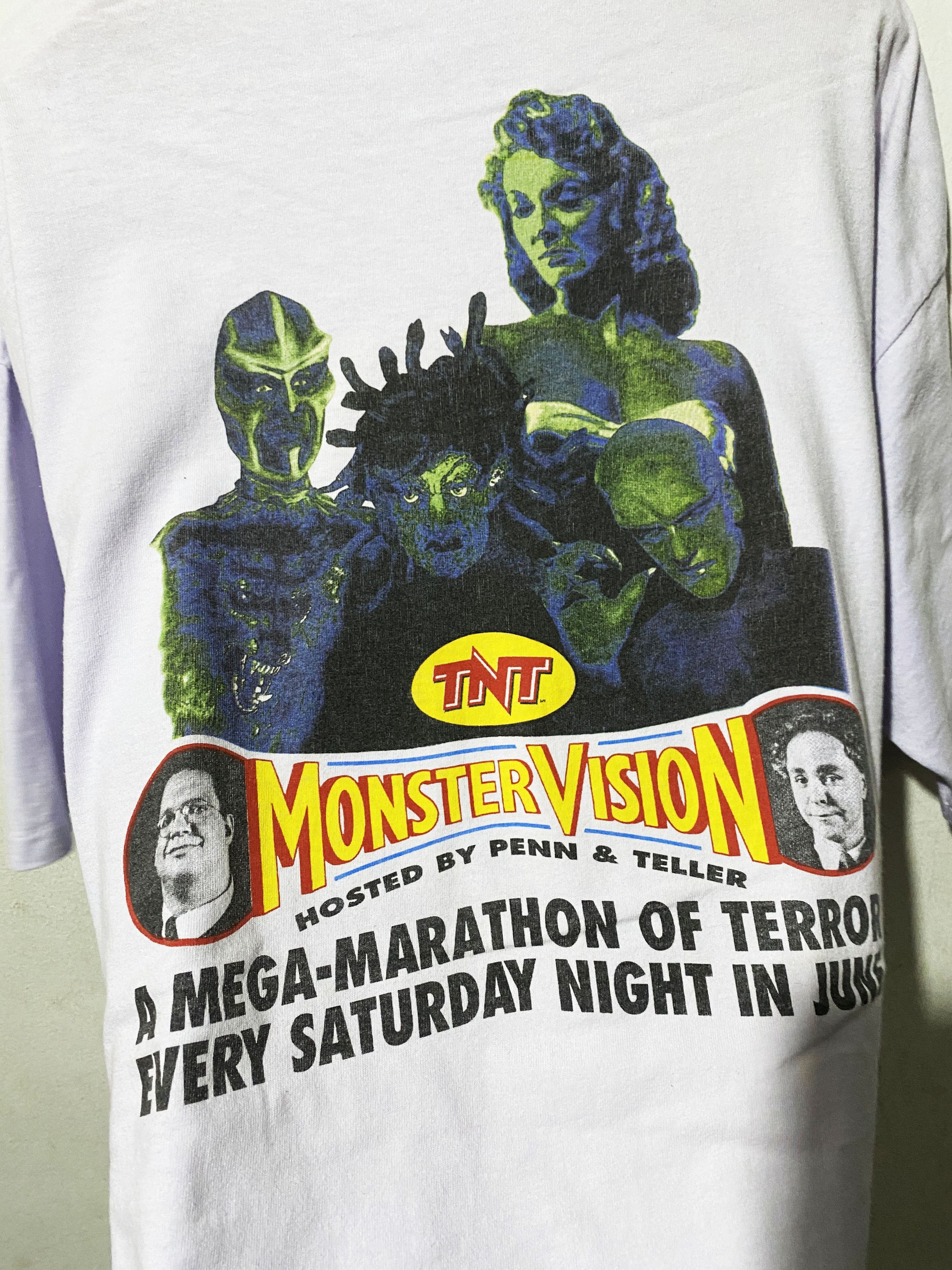 Band Tees × Vintage Vintage 90s MonsterVision Shirt Size US XL / EU 56 / 4 - 2 Thumbnail