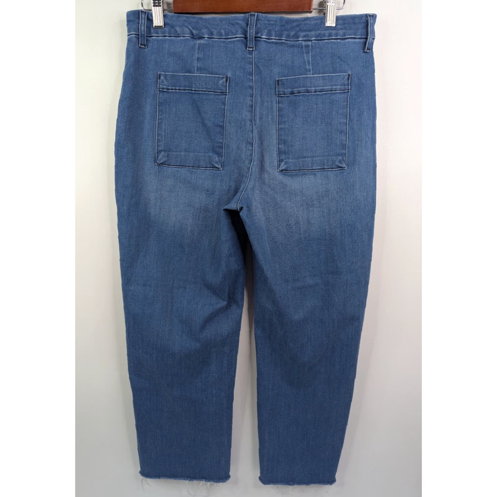 Frank & Eileen Frank & Eileen Kinsale 1977 Wash Denim Raw Hem Pants Size 12 Women Blue Straight Size 34" / US 12 / IT 48 - 3 Thumbnail