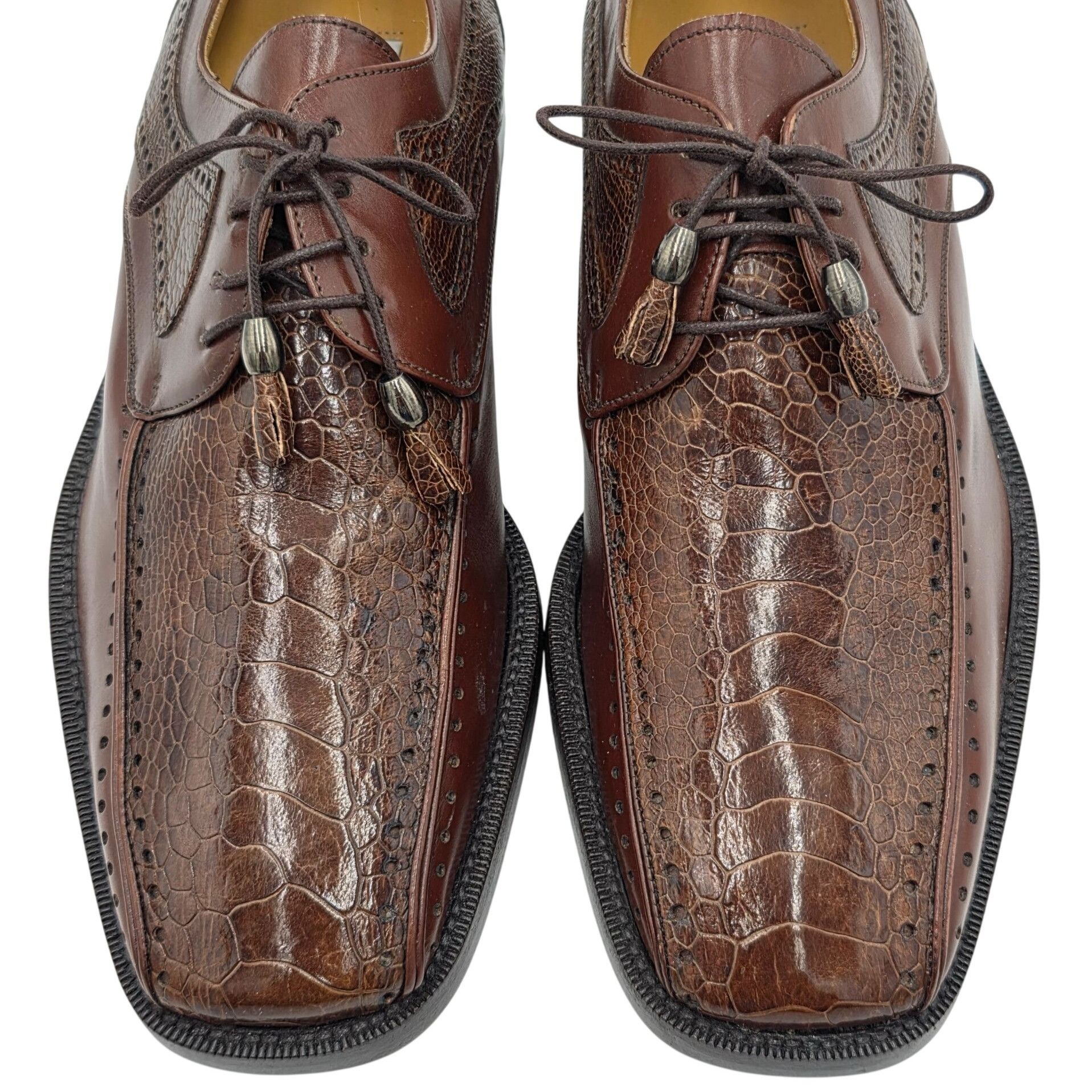 Other NEW Vintage Exotic Ostrich Leg Dress Shoe City Slicker Brown Size US 8 / EU 41 - 1 Thumbnail