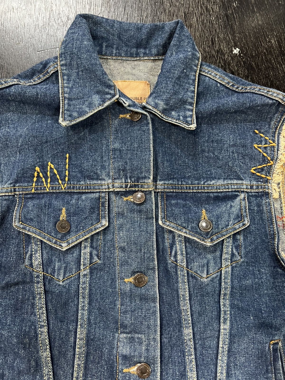 Japanese Brand DOUBLE U Custom Stitch Distressed Denim Vest Size US M / EU 48-50 / 2 - 3 Thumbnail