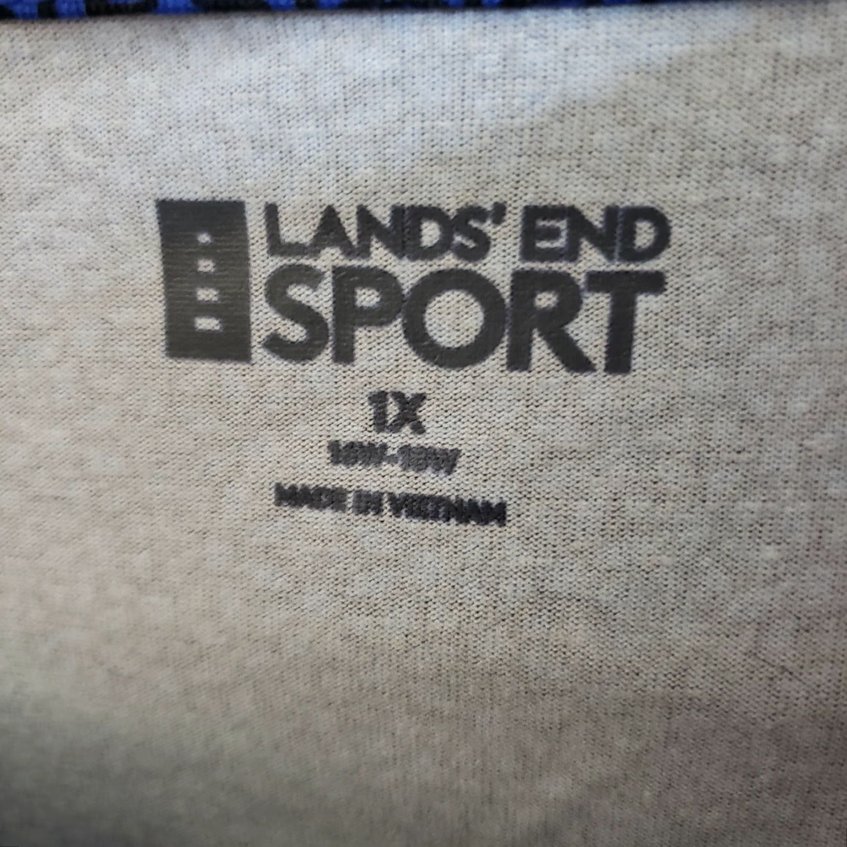 Lands' End Lands End Sport Womens Top 1X Blue Black Ruched Shirt Pullover Activewear Casual Size XL / US 12-14 / IT 48-50 - 5 Thumbnail