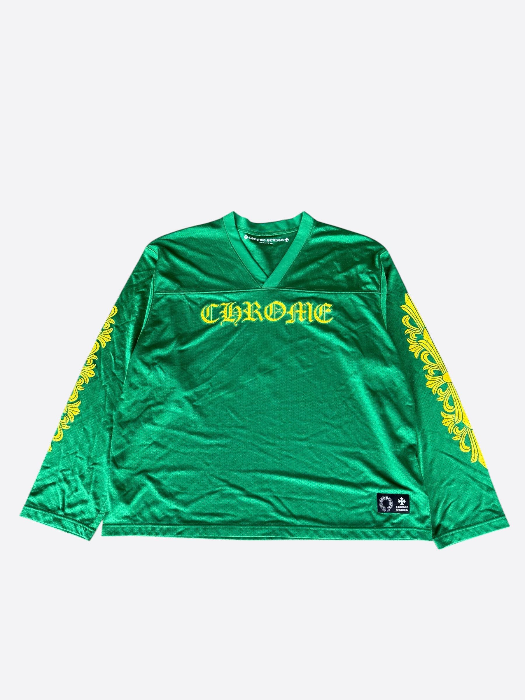 Chrome Hearts Green & Yellow Floral Nylon Mesh Longsleeve Jersey Size US XL / EU 56 / 4 - 1 Thumbnail
