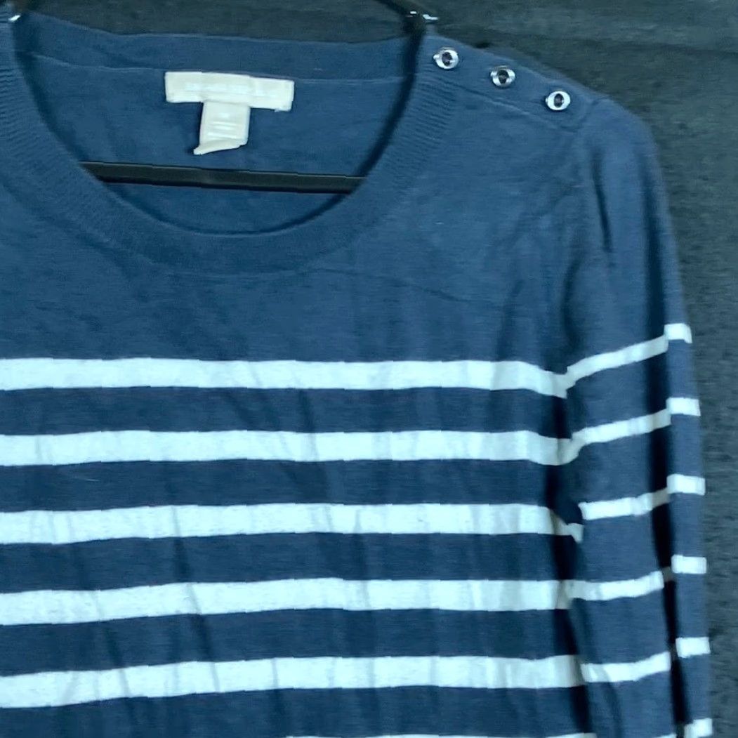 Banana Republic Banana Republic Women Sweater Navy White Striped Crew Neck Wool Blend M Pullover Knit Casual Workwear 30 Day Returns Womens Size M / US 6-8 / IT 42-44 - 5 Thumbnail