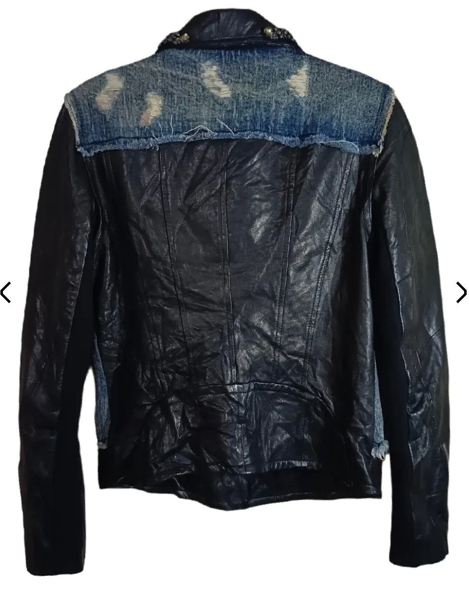 Other Balmain SS11 Safety Sheepskin Crystal Denim Vest Style Size L / US 10 / IT 46 - 4 Thumbnail