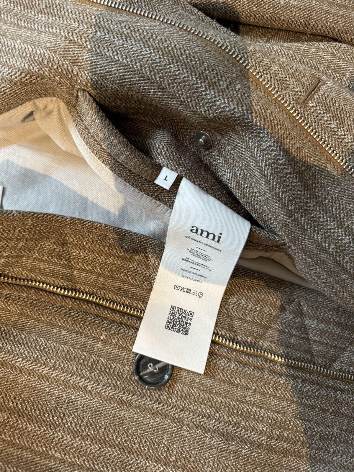 AMI Ami Wool Herringbone Jacket In Brown Size US XL / EU 56 / 4 - 5 Thumbnail