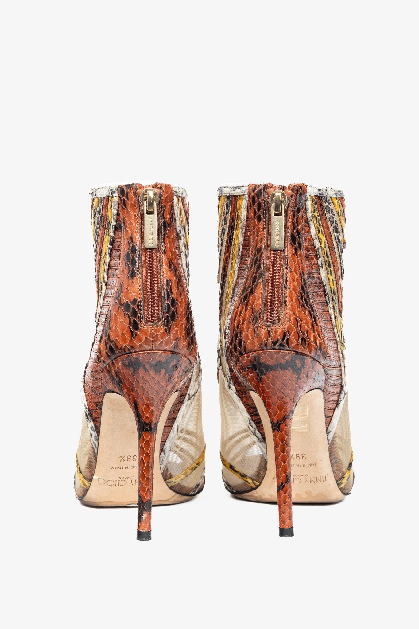 Jimmy Choo Jimmy Choo Kara Red Snake-Embossed Leather Sandals Size US 9 / IT 39 - 3 Thumbnail