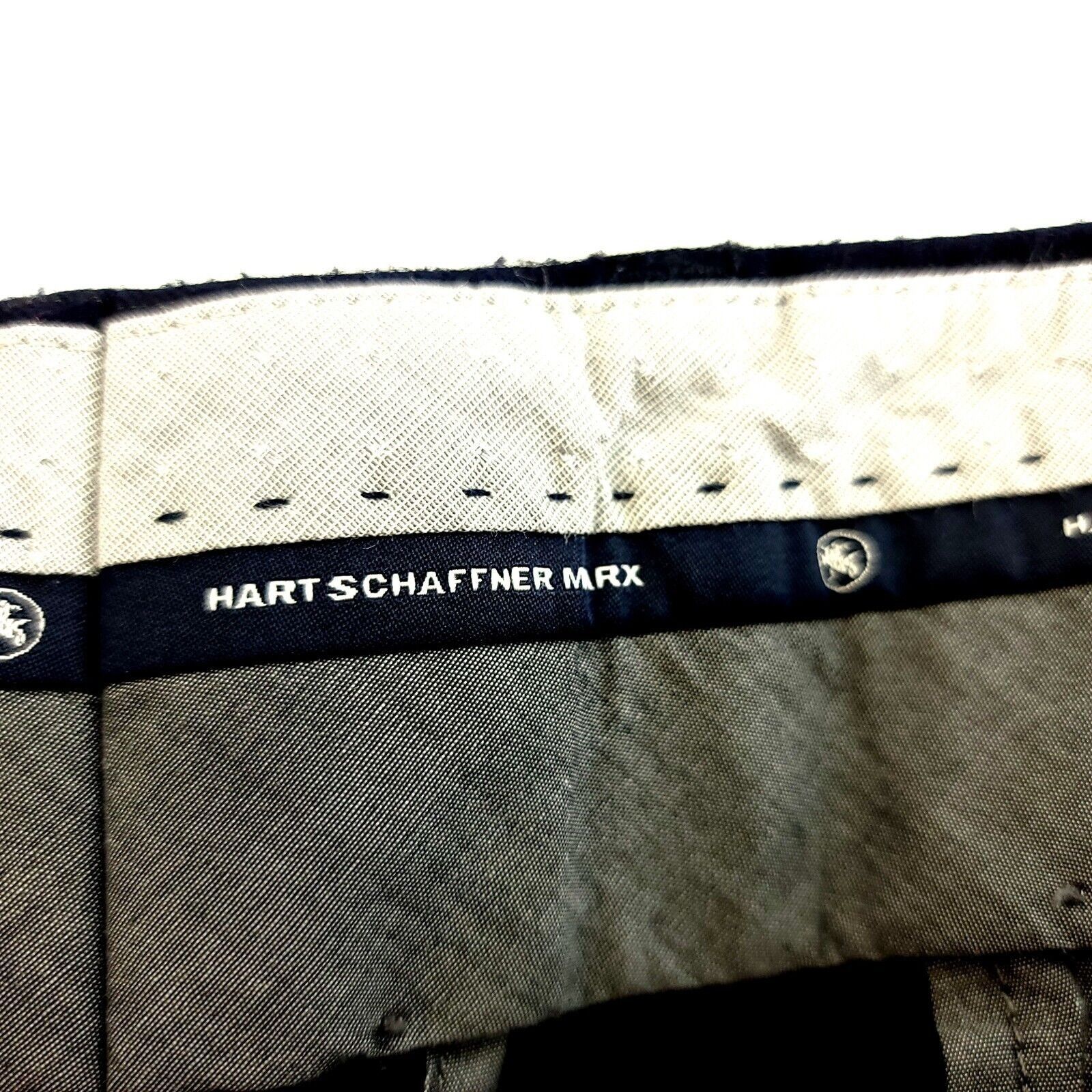Hart Schaffner Marx Hart Schaffner Marx Flannel Wool Blue Striped Flat Front Dre Size 36R - 4 Thumbnail