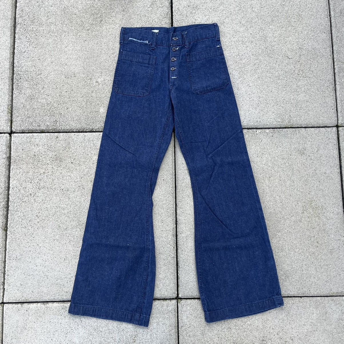 image of Levis x Vintage 40S 50S Fully Selvedge Military Bell Bottoms Jeans in Navy, Men's (Size 30)