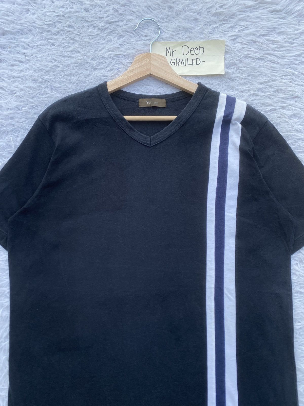 Yohji Yamamoto Vintage 80's - 90's Y's for Men Three Stripes T-Shirts Size US M / EU 48-50 / 2 - 5 Thumbnail
