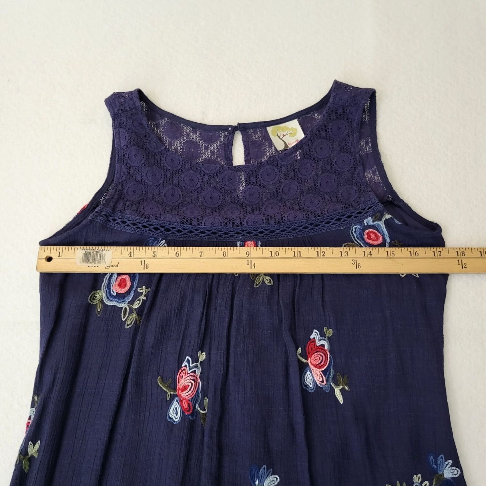 Anthropologie Anthropologie Fig and Flower Embroidered Shift Dress Women's Blue M Size M / US 6-8 / IT 42-44 - 6 Thumbnail
