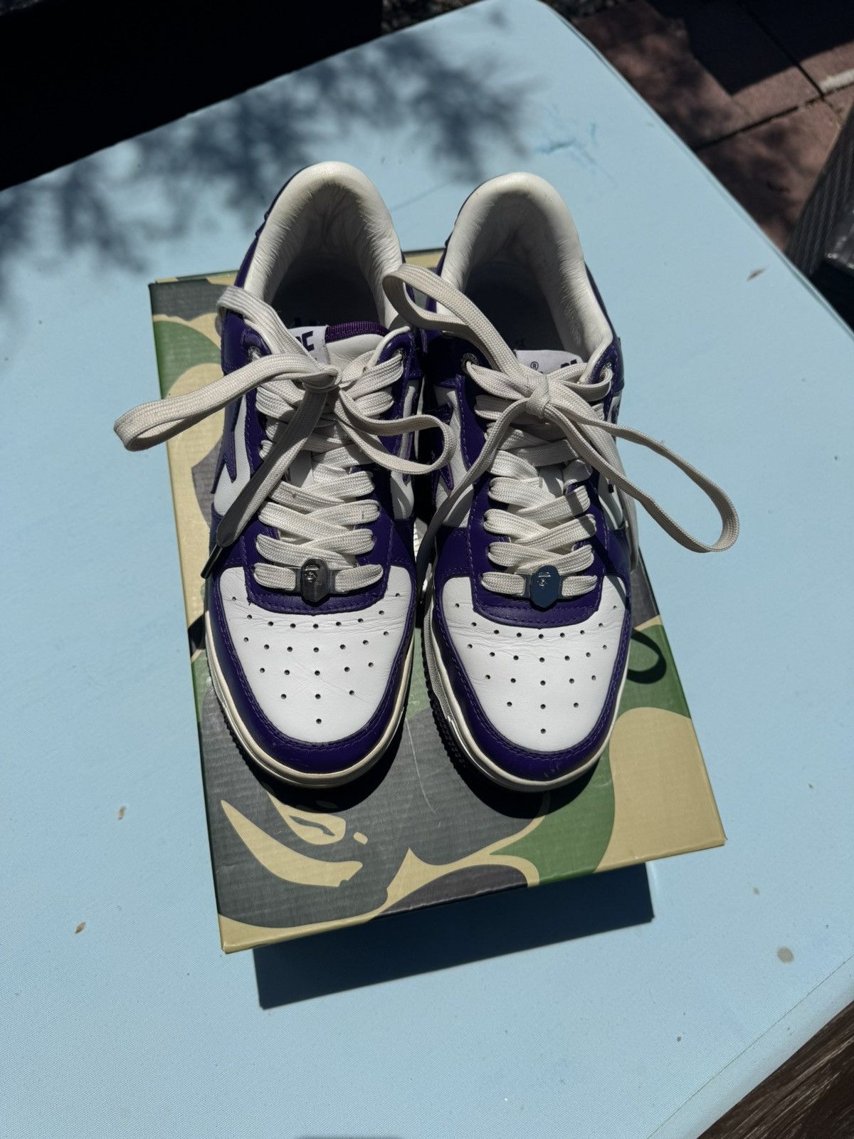 Bape A Bathing Ape Bape Sta White Purple (2022) Size US 8 / EU 41 - 14 Thumbnail