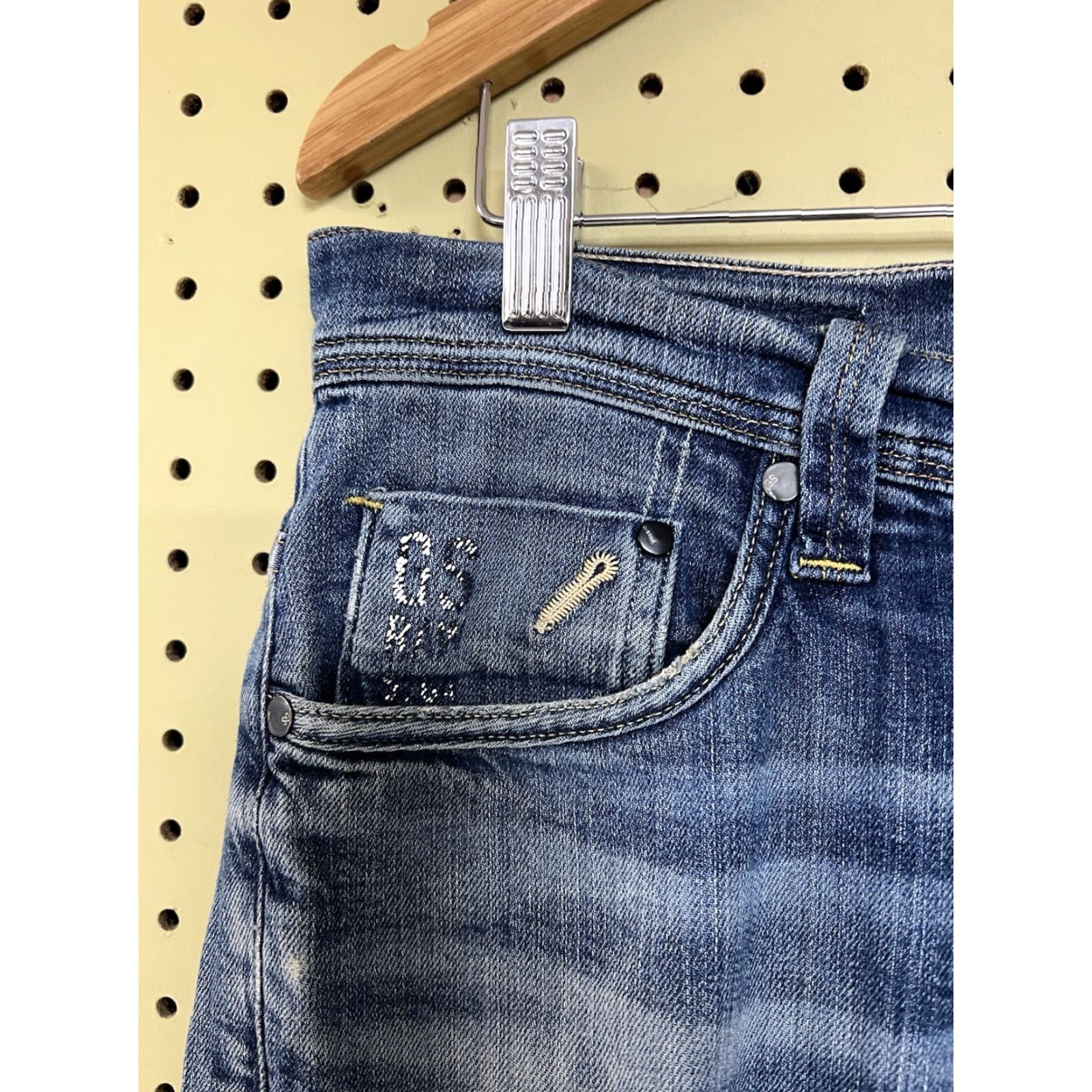 G-Star VINTAGE G-Star Jeans - Denim Low 32x34 Button Fly - 32/34 Inseam - Blue - Regular - Mens - Straight - Stars - 01 Raw Fade Size US 32 / EU 48 - 3 Thumbnail