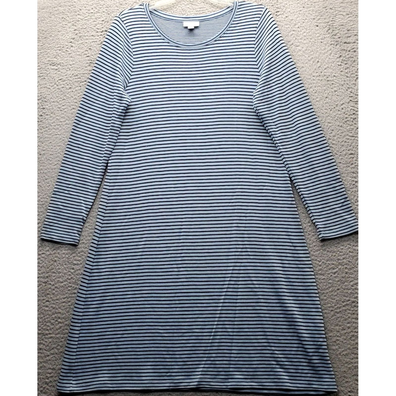 J. Jill J. Jill Womens Midi? Round Neck Jersey Tunic Dress Striped Long Sleeve Multicolor Size M - Pre-owned Size M / US 6-8 / IT 42-44 - 2 Thumbnail