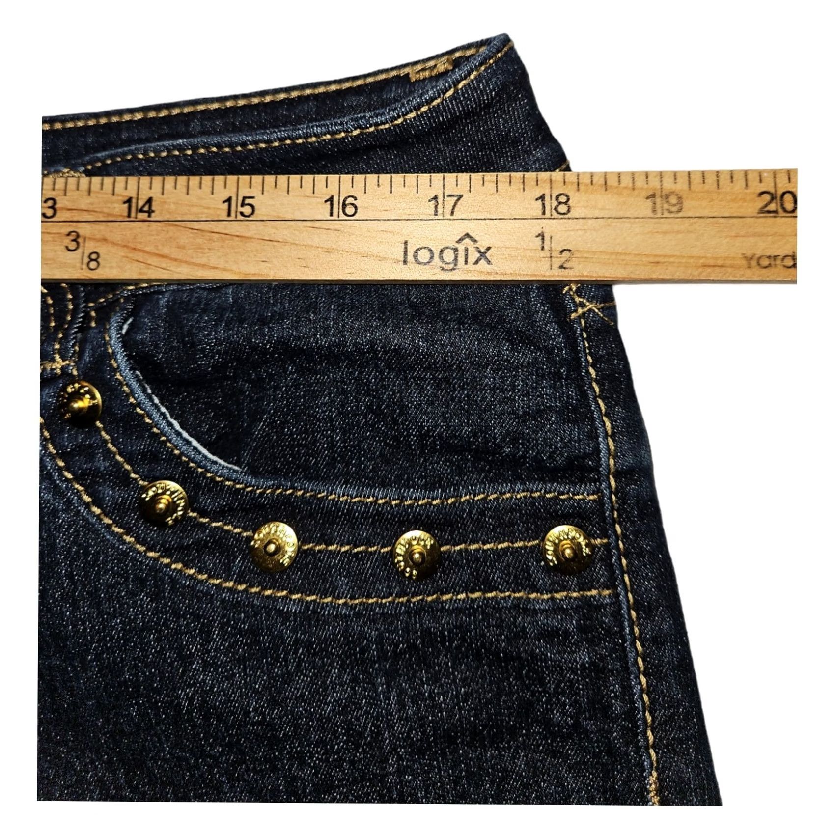 Southpole VINTAGE: Southpole Jeans Shorts Women's 15 Blue Denim Hipster Hip Hop Rivets Zippers Size 36" / US 14 / IT 50 - 3 Thumbnail