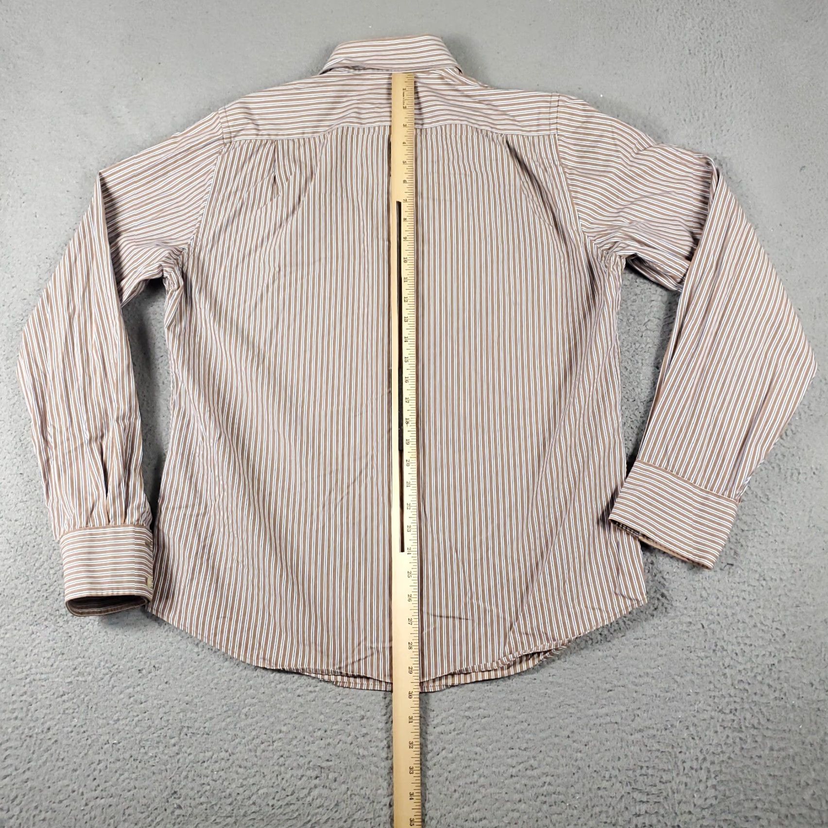Abercrombie & Fitch Abercrombie & Fitch Shirt Mens XL Brown Striped Button-Up Long Sleeve | Button-Down Collar | Cotton Blend | Regular Fit | Men Size US XL / EU 56 / 4 - 4 Thumbnail