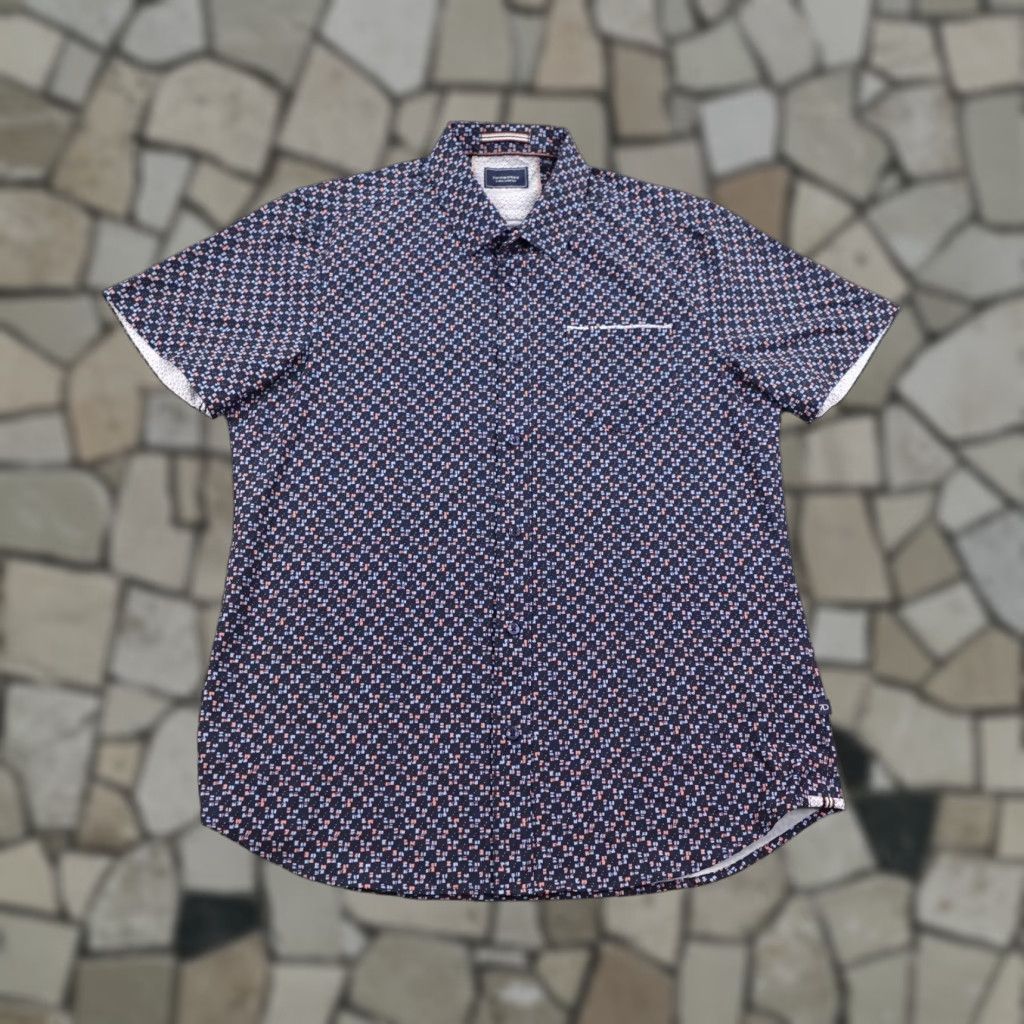 Vintage 7 Diamonds Shirt Mens Medium Blue Pink 4 Way Stretch Button Up Performance Flex Geometric Size US M / EU 48-50 / 2 - 1 Thumbnail