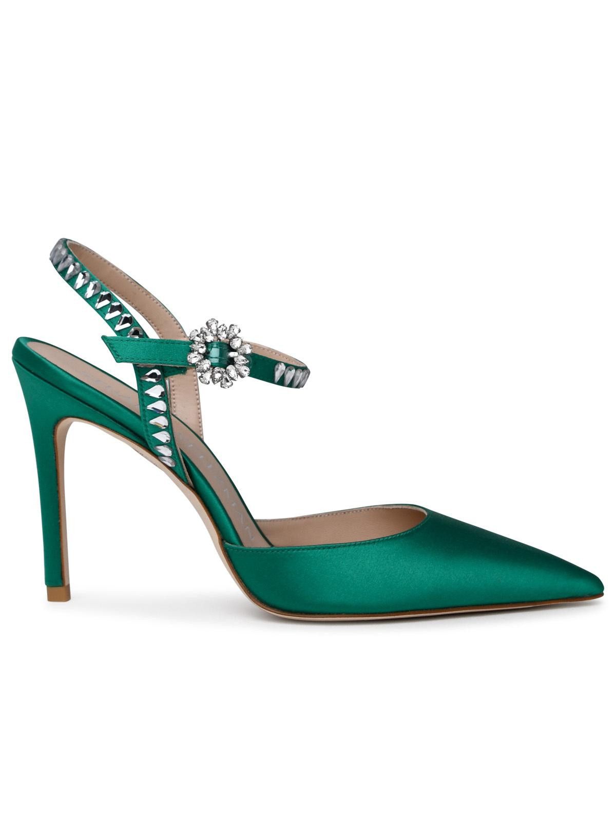 Stuart Weitzman Stuart Weitzman Gemcut 100 Green Satin Sandals | Grailed