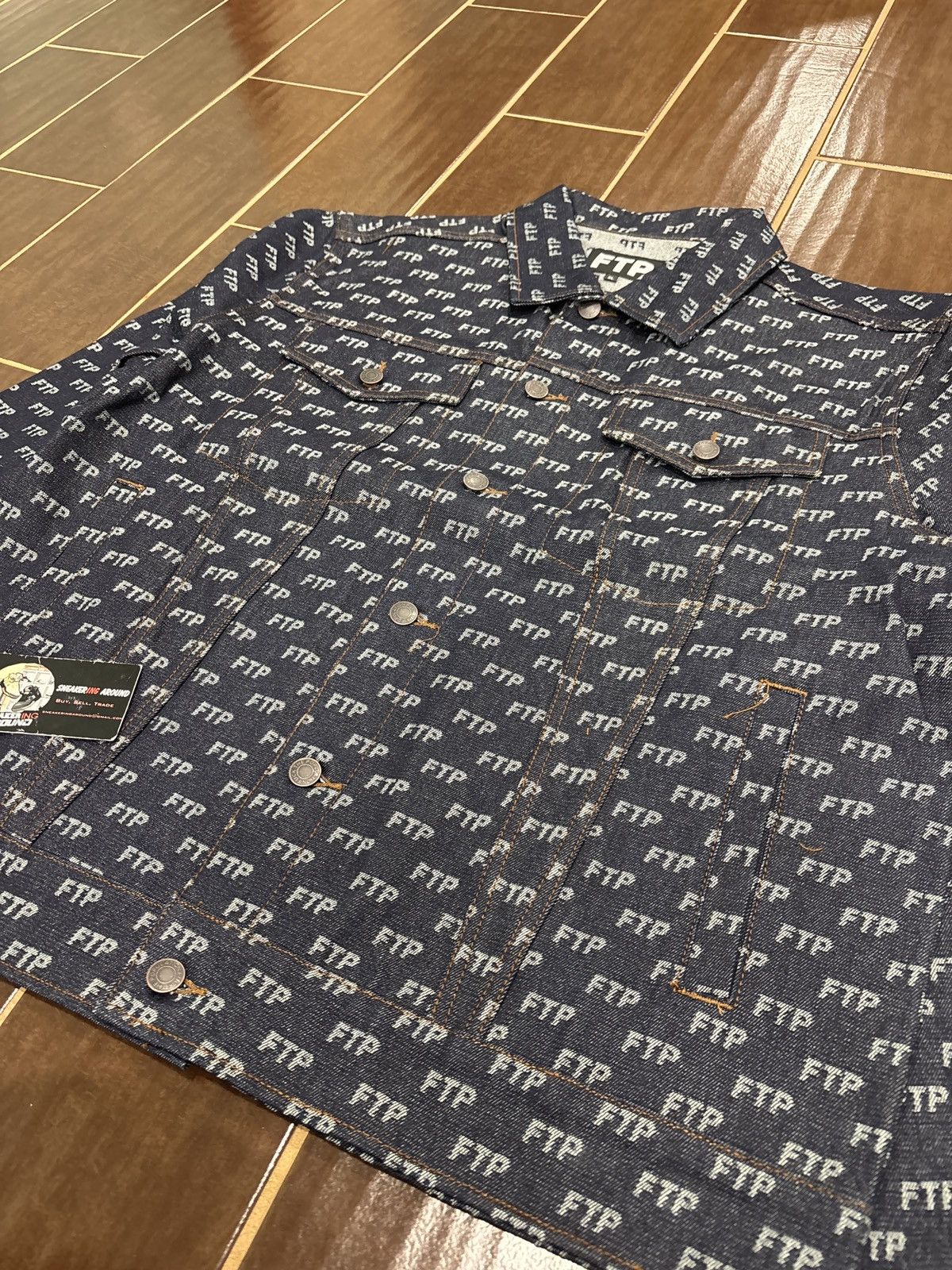 Fuck The Population NEW FTP All Over Jacquard Denim Trucker Jacket Indigo SZ XL Size US XL / EU 56 / 4 - 3 Thumbnail