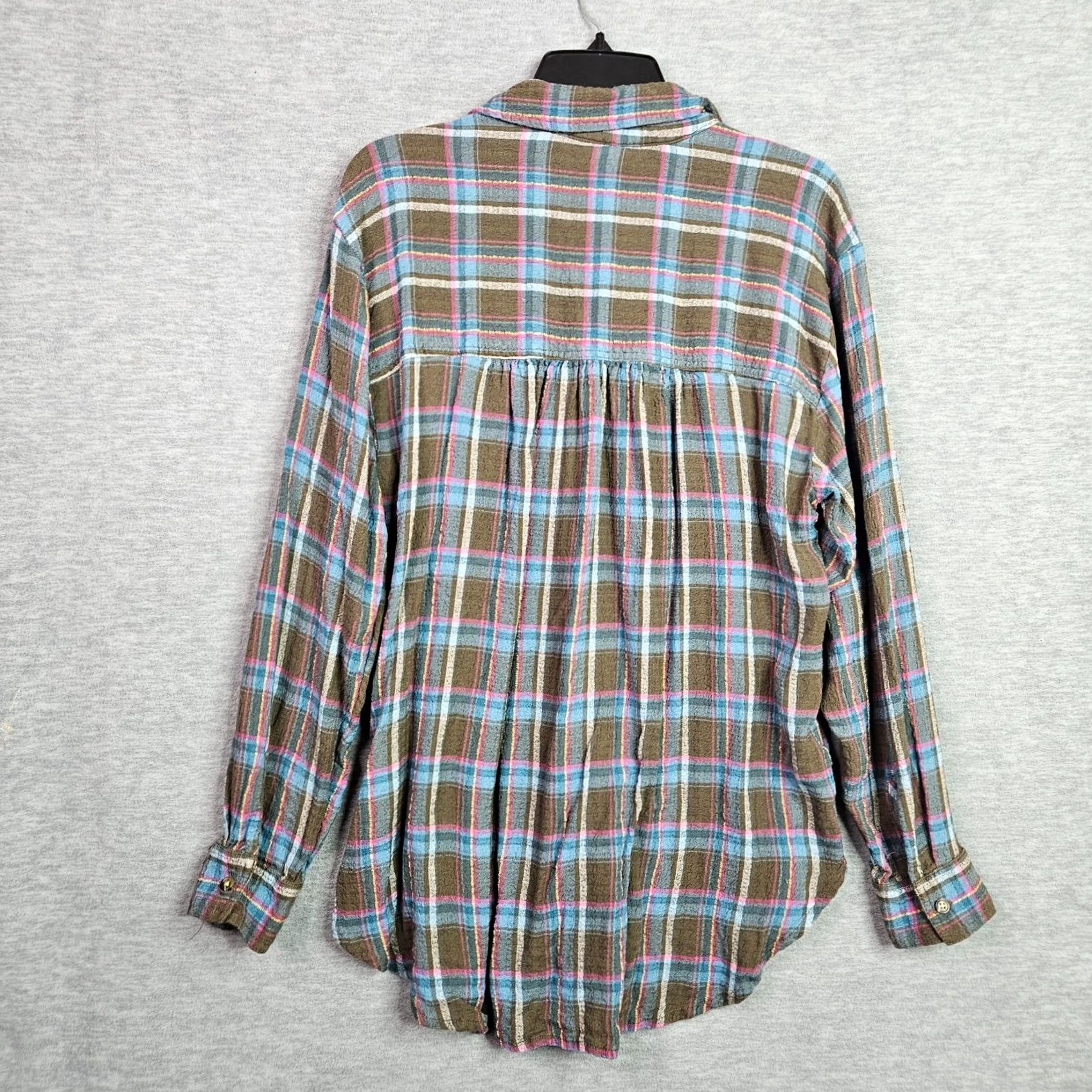 Anthropologie Anthropologie Pilcro Seamed Plaid Button-Down Tunic Top Shirt XS Multicolor Long Sleeve Casual Womens XS Button-Up Size XS / US 0-2 / IT 36-38 - 2 Thumbnail