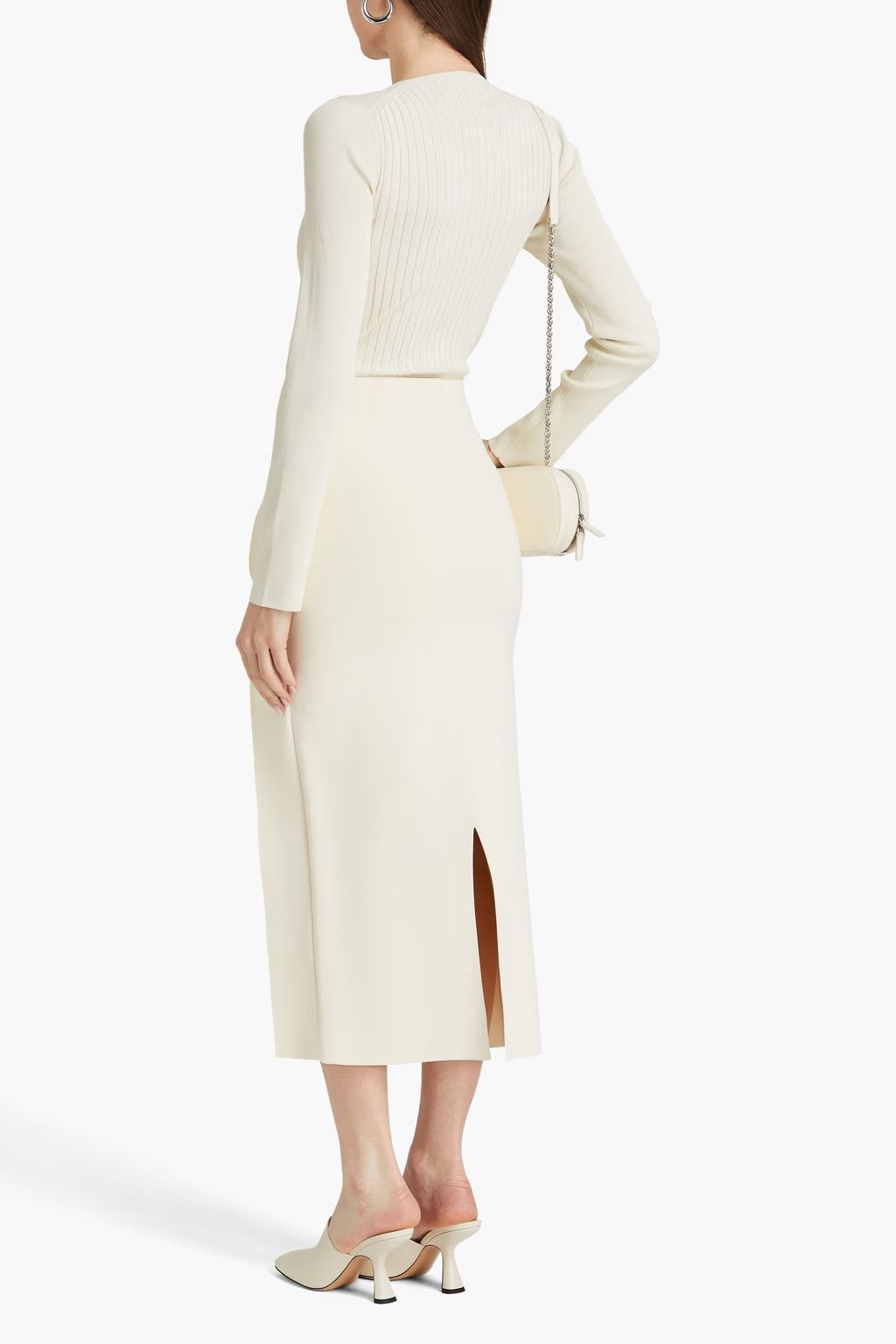 Jil Sander o1y1025 Midi Skirt in Ivory Size 26" / US 2 / IT 38 - 3 Thumbnail