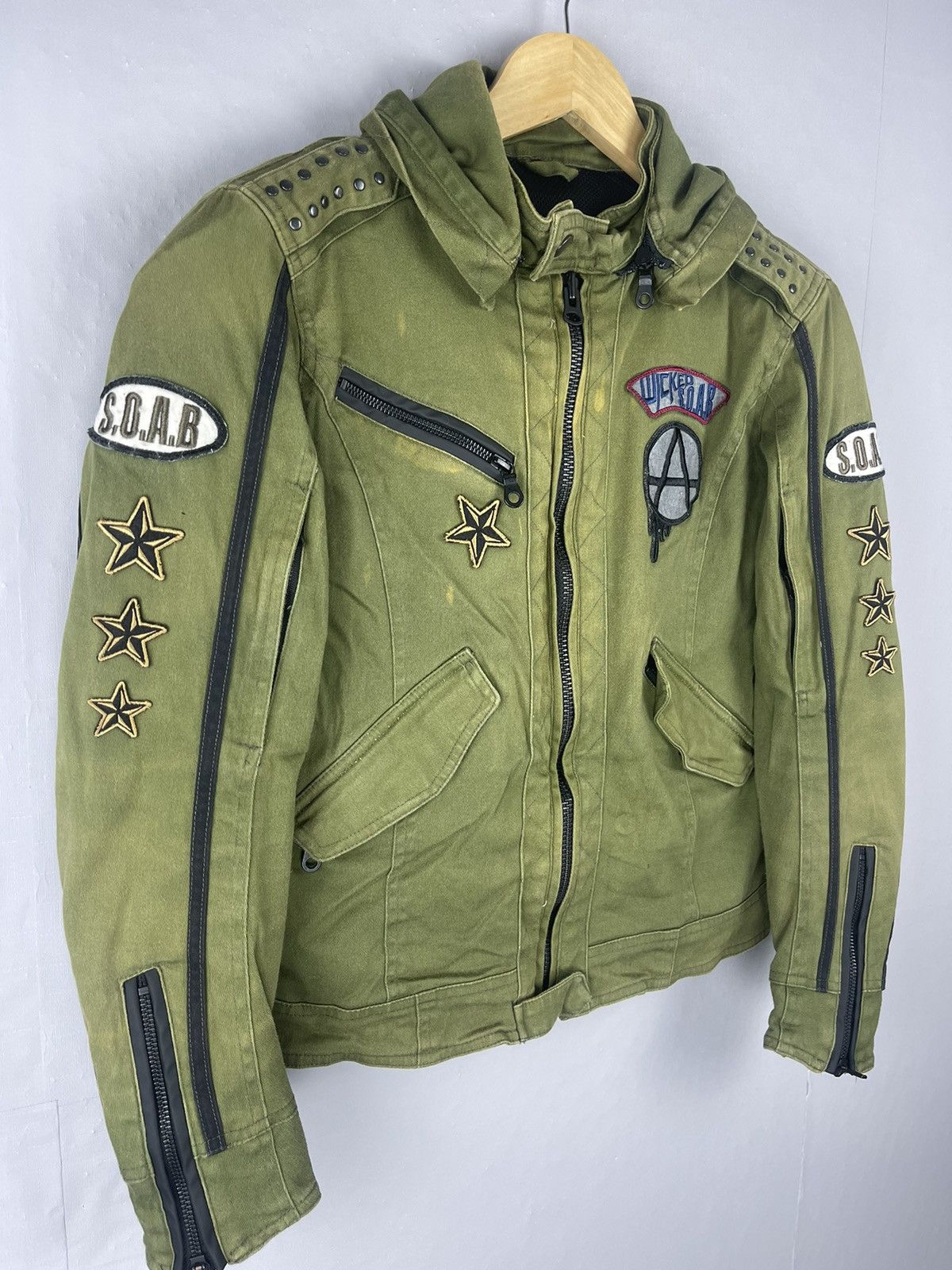 If Six Was Nine Vintage Sons Of Anarchy Bikers S.O.A.B Punk Rider Jacket Size US M / EU 48-50 / 2 - 3 Thumbnail
