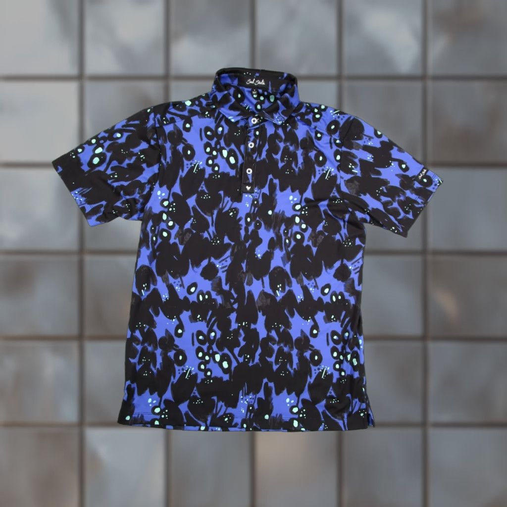 Vintage BAD BIRDIE Polo Shirt Mens Small Blue Golf Short Sleeve AOP Abstract Geometric Performance Polo Size US S / EU 44-46 / 1 - 1 Thumbnail