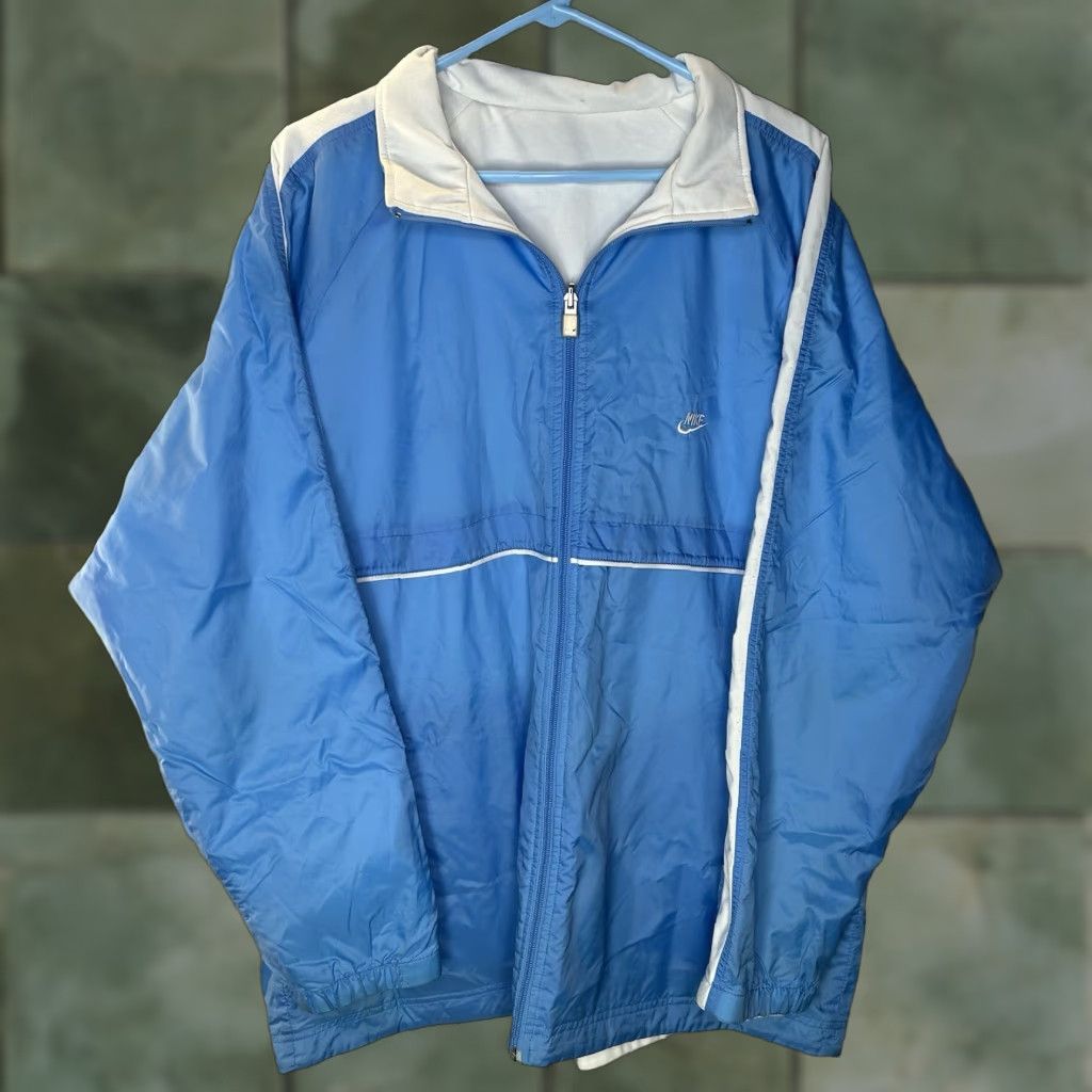 Nike VINTAGE Nike Reversible Jacket Track Coaches Carolina Blue White Oversized Large Size US L / EU 52-54 / 3 - 1 Thumbnail