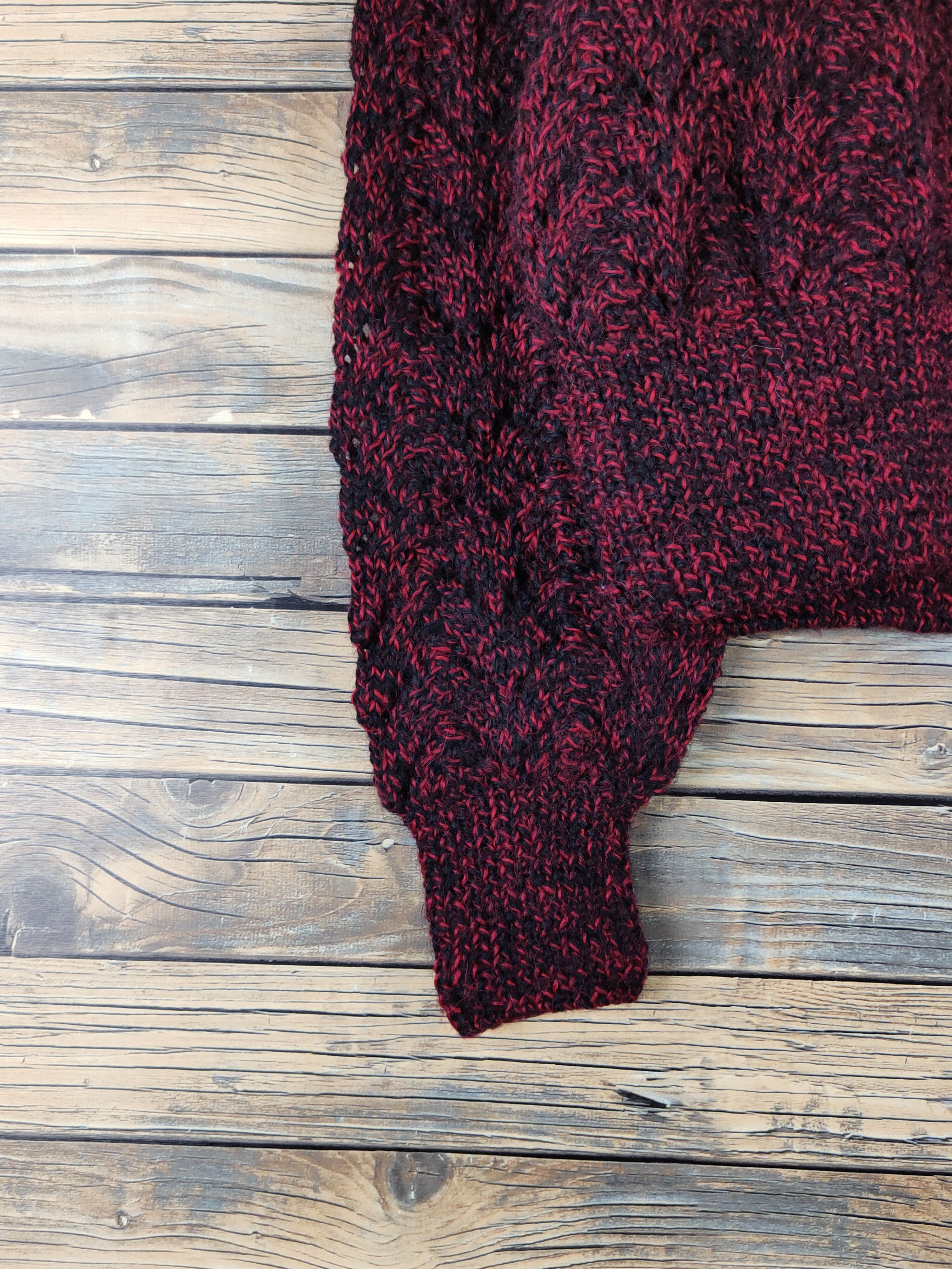 Japanese Brand Japanese Brand Red Black Knitwear Crop Tops #W1942 Size M / US 6-8 / IT 42-44 - 4 Thumbnail