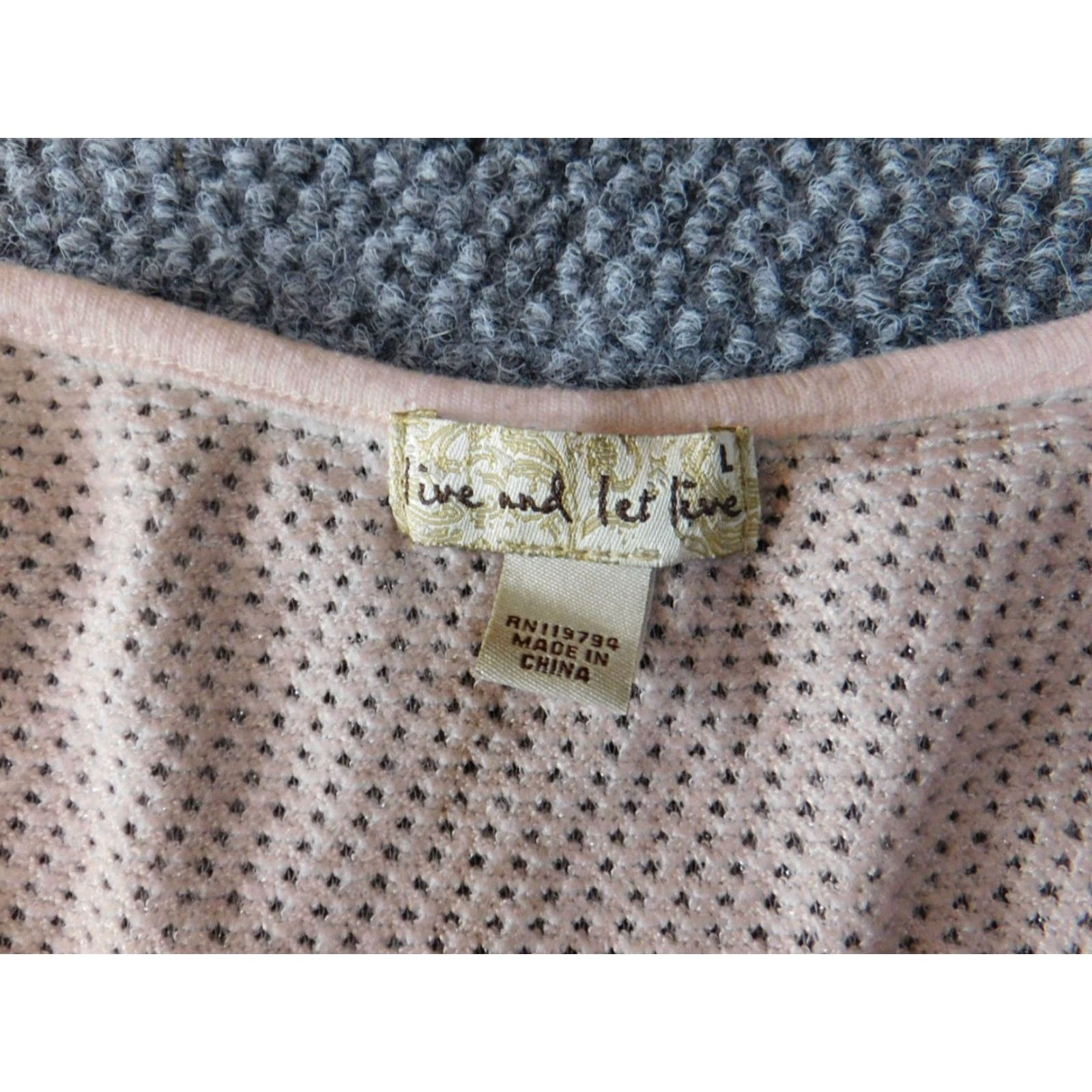 Vintage Live And Let Live Blouse Women L Pink Striped Floral Knit Polyester Spandex Crew Neck Long Sleeve Casual Stretch Vintage No Size L / US 10 / IT 46 - 6 Thumbnail