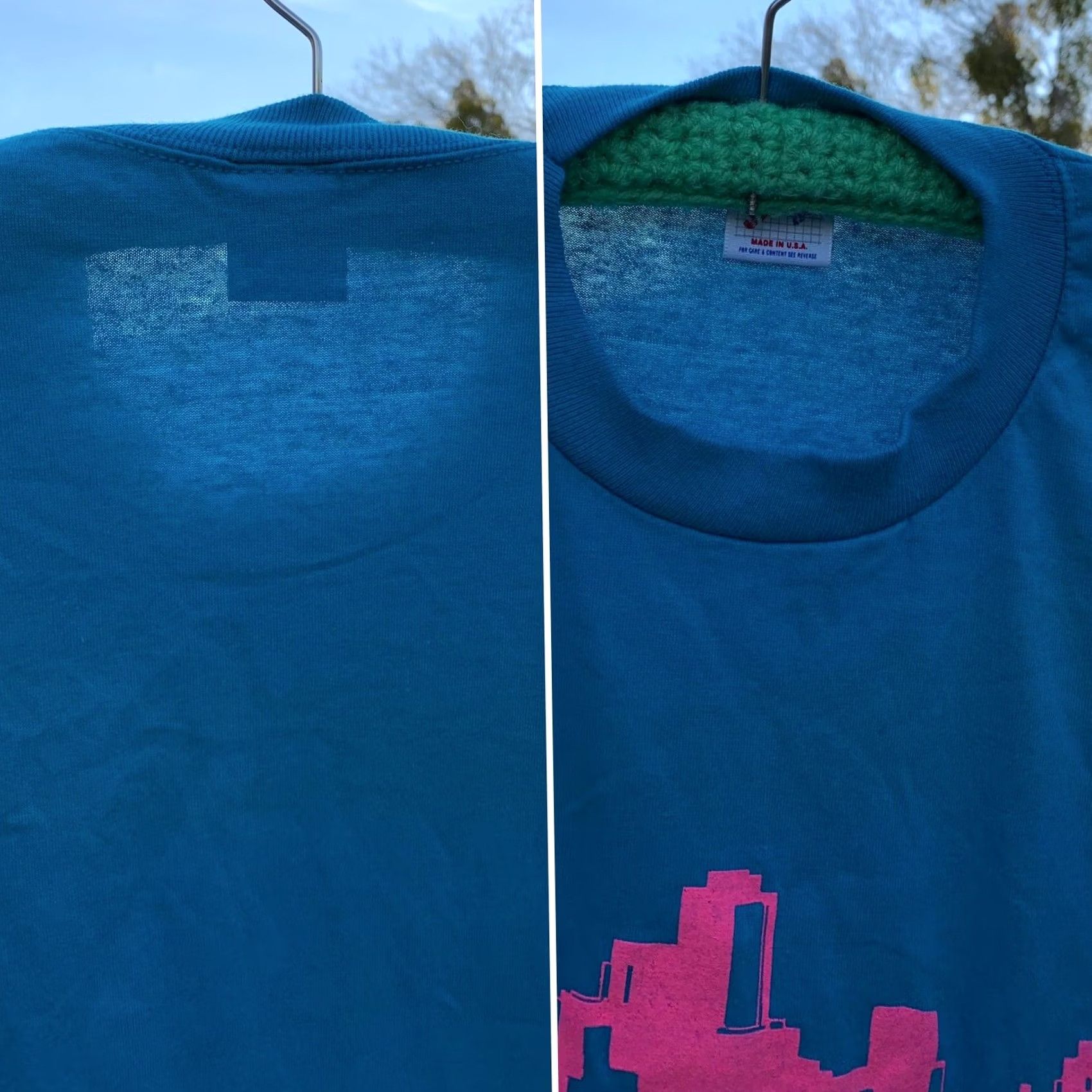 Jerzees VINTAGE Jerzees T Shirt Mens L Blue Graphic Tee 1980s Neon Nite Made in USA Size US L / EU 52-54 / 3 - 6 Thumbnail