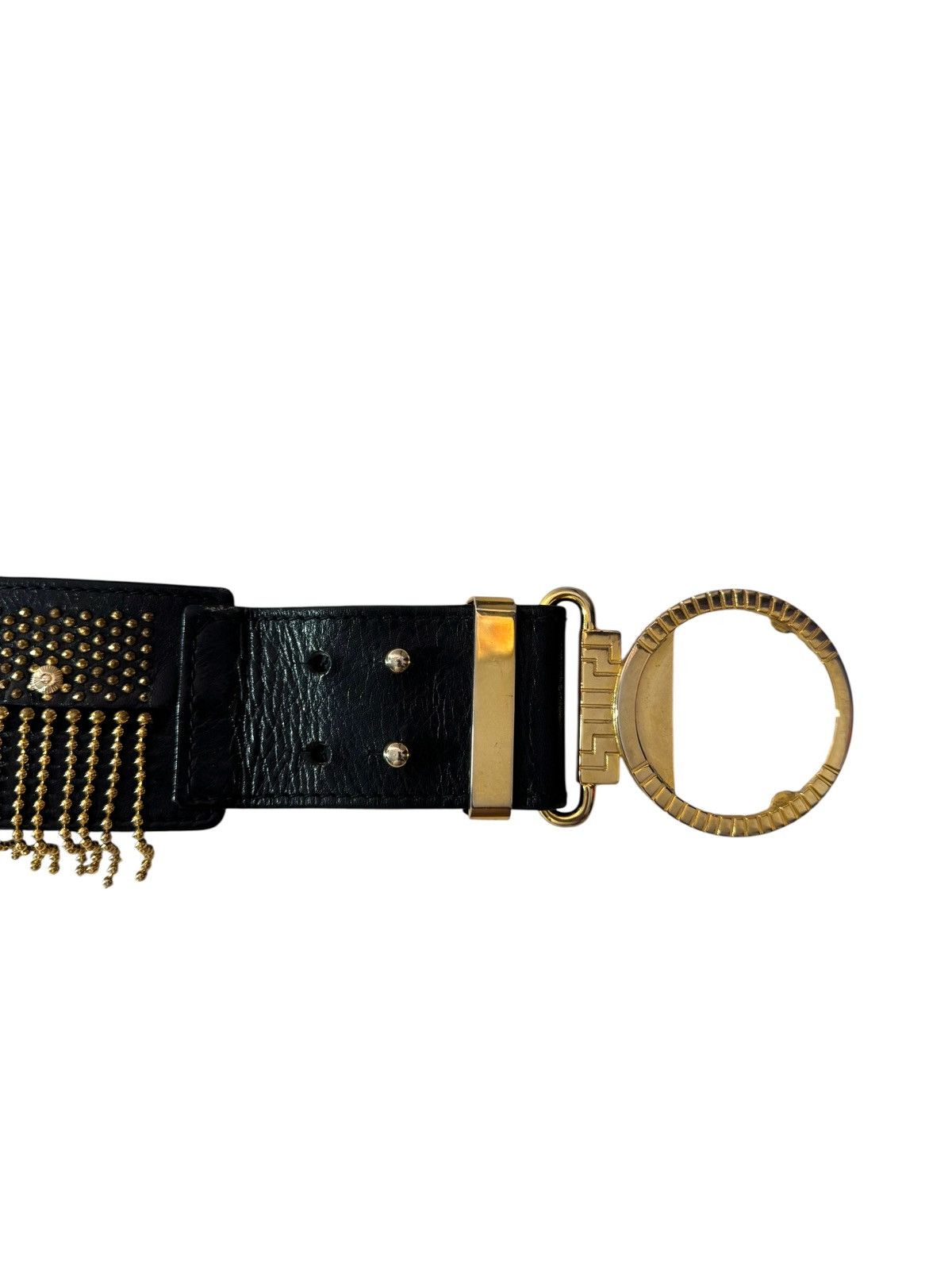 Versace Gianni Versace Vintage 90s Leather Belt with Medusa & Fringe Size ONE SIZE - 9 Thumbnail