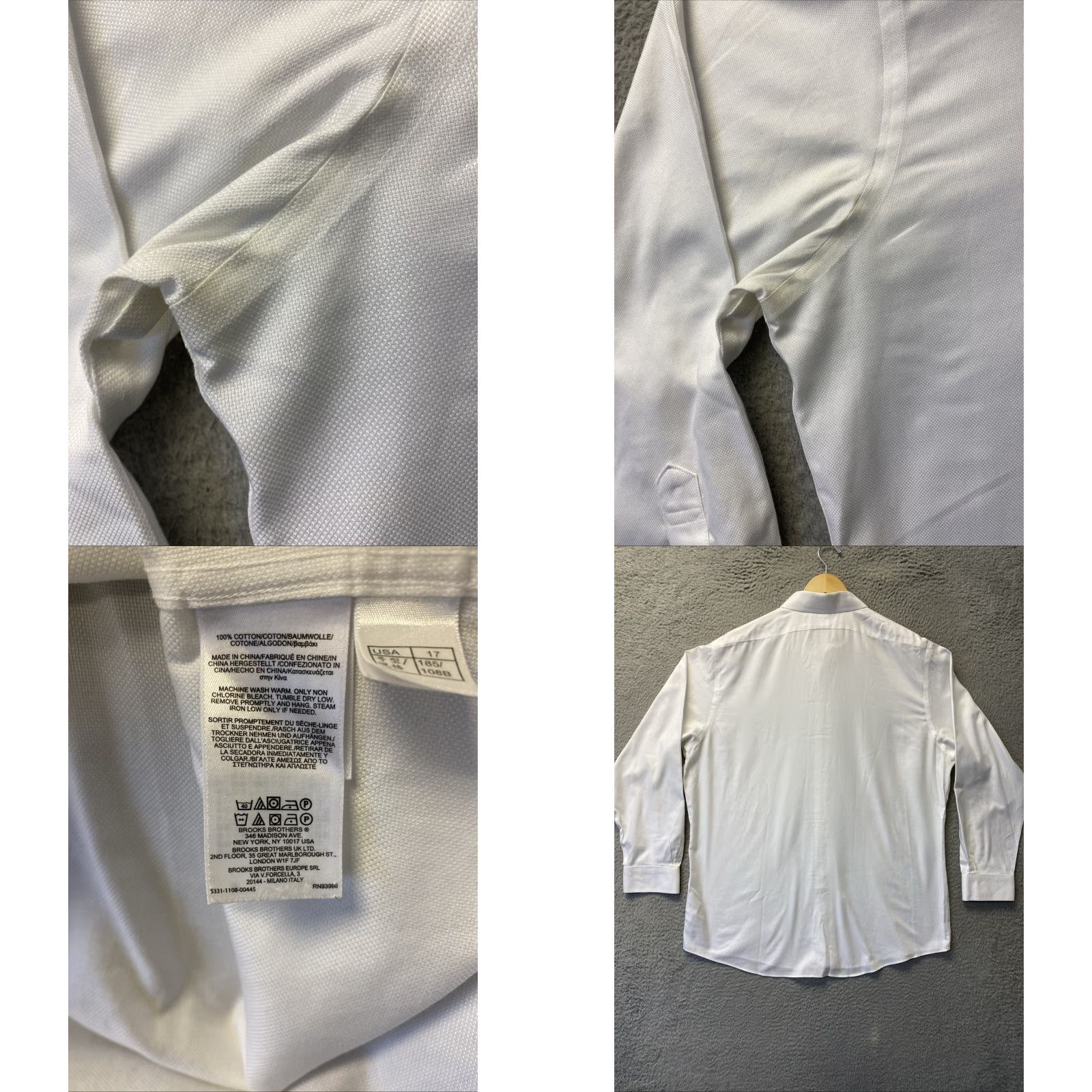 Brooks Brothers Brooks Brothers Dress Shirt Mens 17 4/5 White Cotton Non-Iron 0546 Size US XL / EU 56 / 4 - 9 Thumbnail