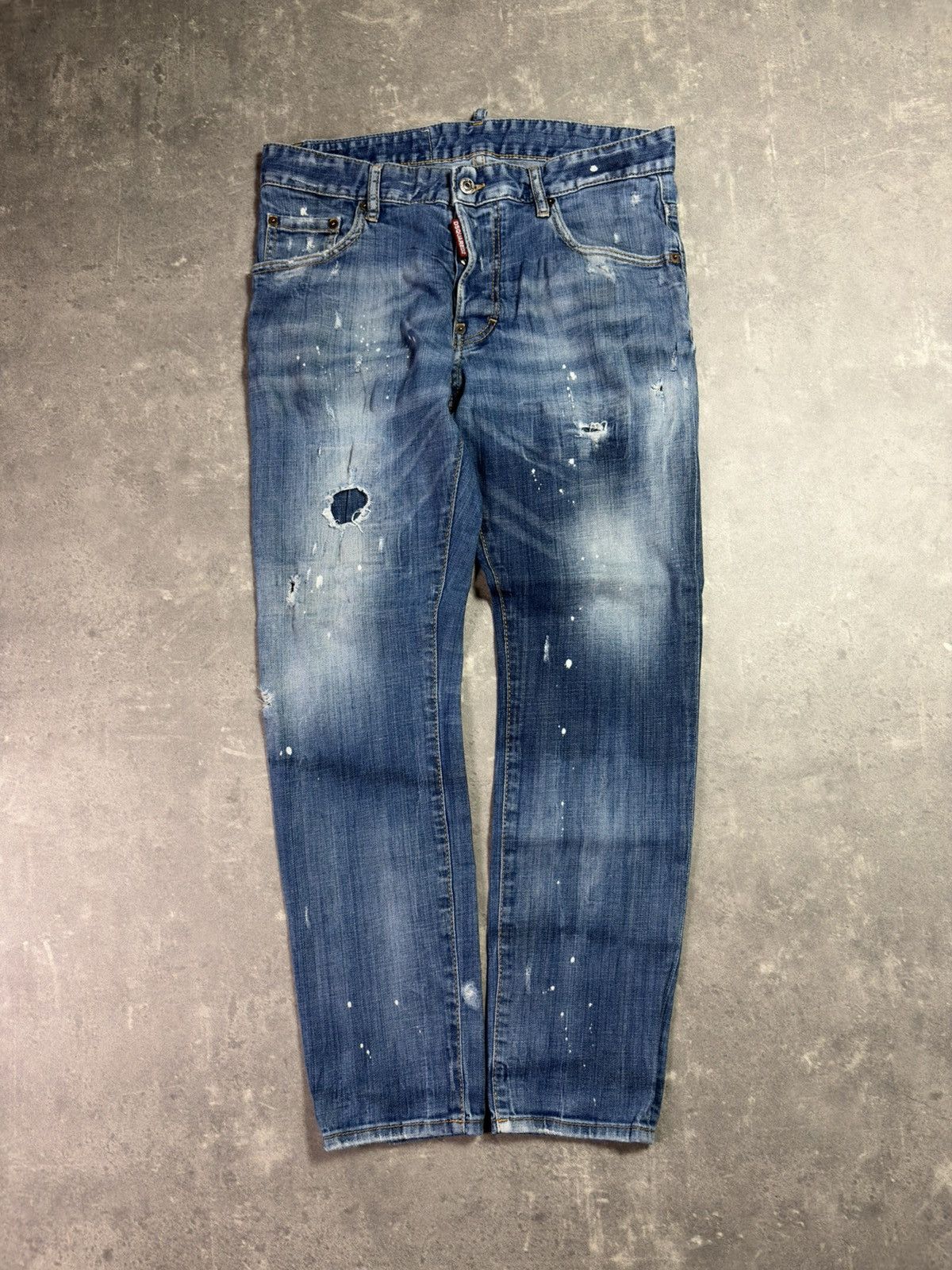 Dsquared2 Dsquared2 Paint Splattered Faded Distressed Denim Jeans 48 Size US 32 / EU 48 - 1 Thumbnail