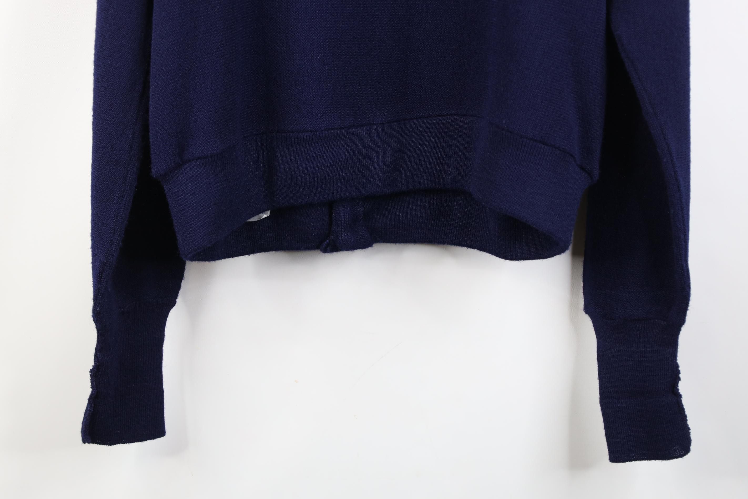 Izod Vintage 80s Izod Lacoste Knit Cardigan Sweater Navy Blue Size US M / EU 48-50 / 2 - 11 Thumbnail