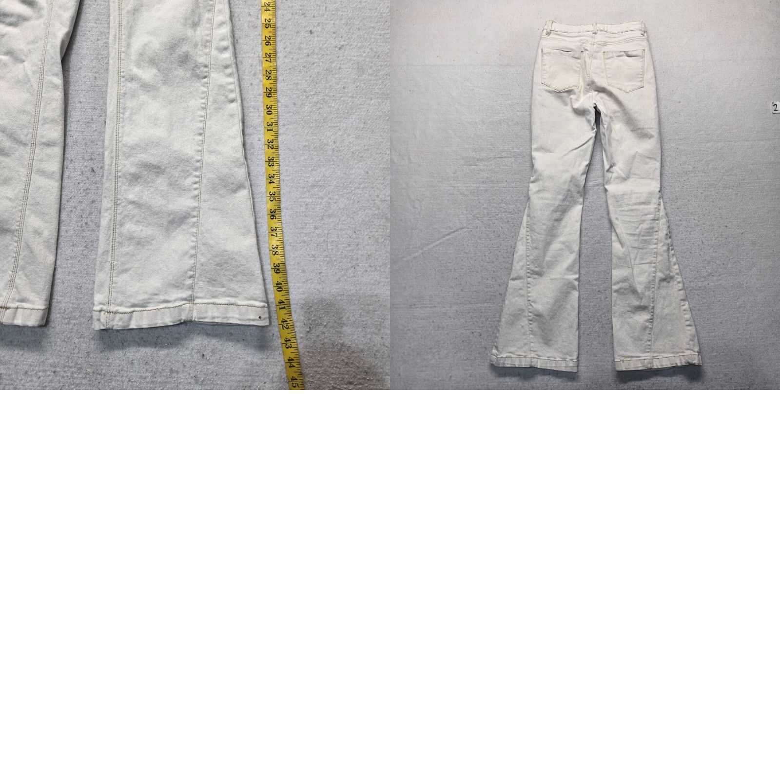 Denime Ban.Jara Denim Jeans Women's Flared 5-Pocket Mid Rise Light Wash Beige 31in Inseam Regular Size 5/26 Pants Womens Jeans Clothing Size 27" / US 4 / IT 40 - 8 Thumbnail